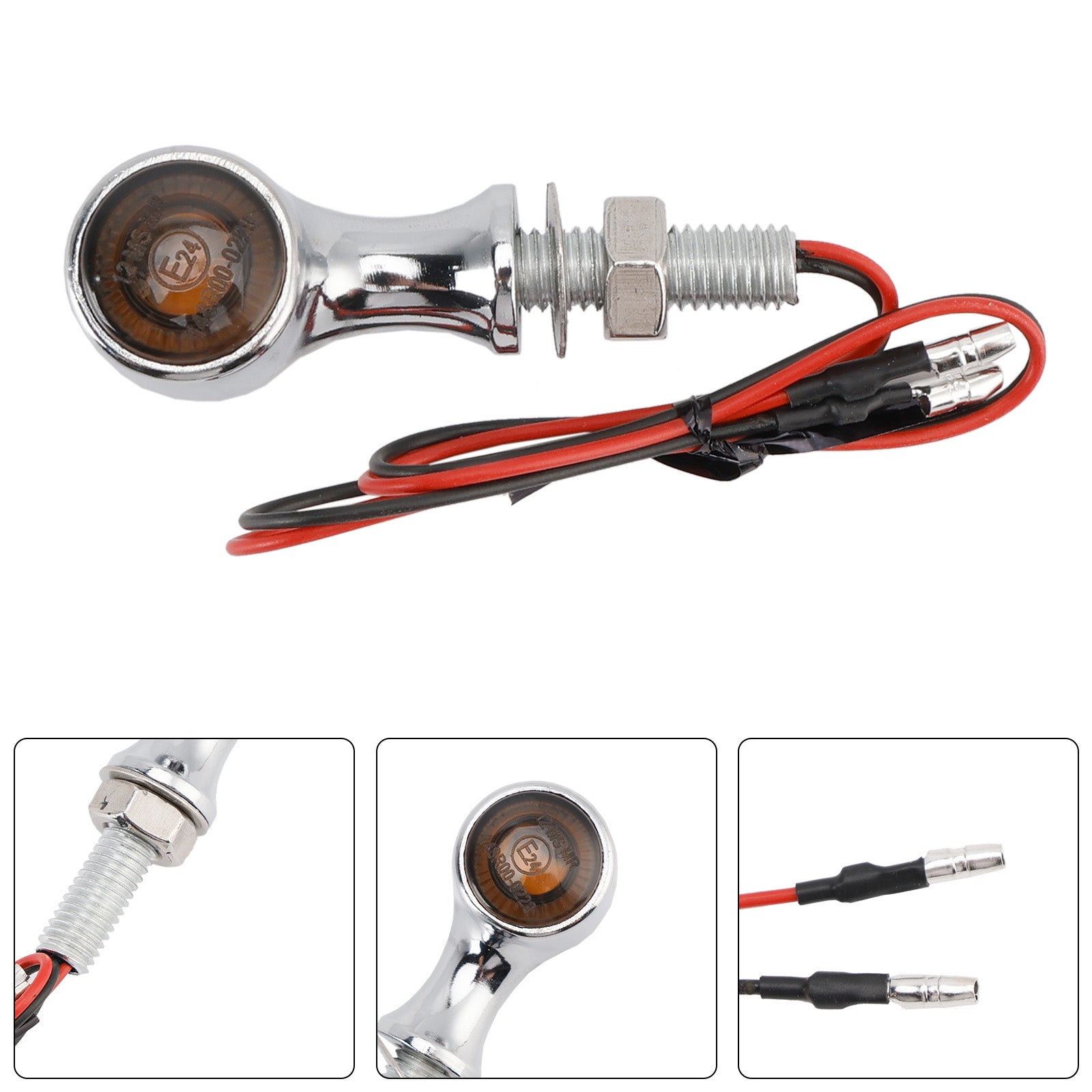 12V LED Turn Signal Indicator Light 8mm Universal Motorcycle For Suzuki