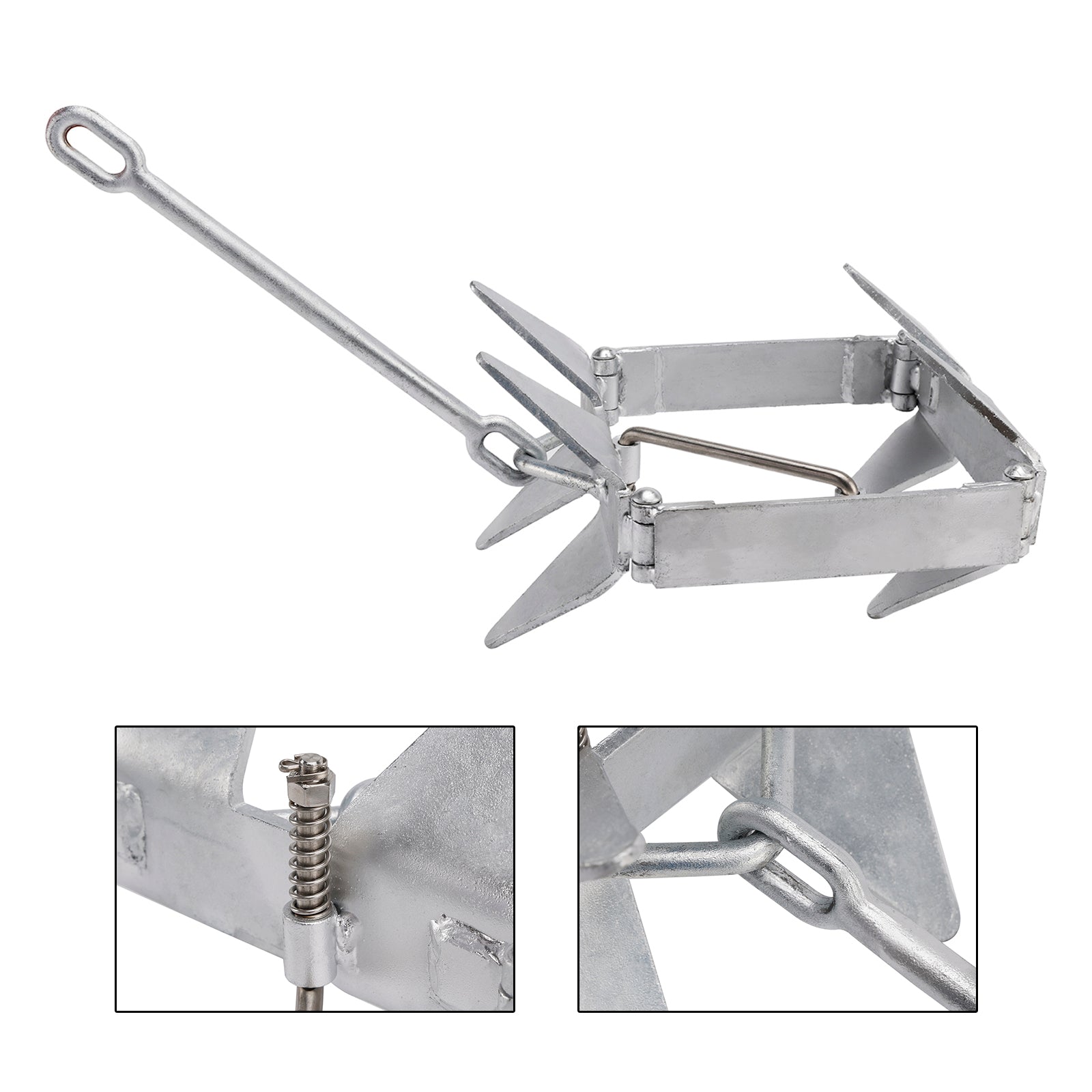 Hot-Dipped Boat Anchor 13Lbs Foldable Sliding Box Anchor Fits For Boat