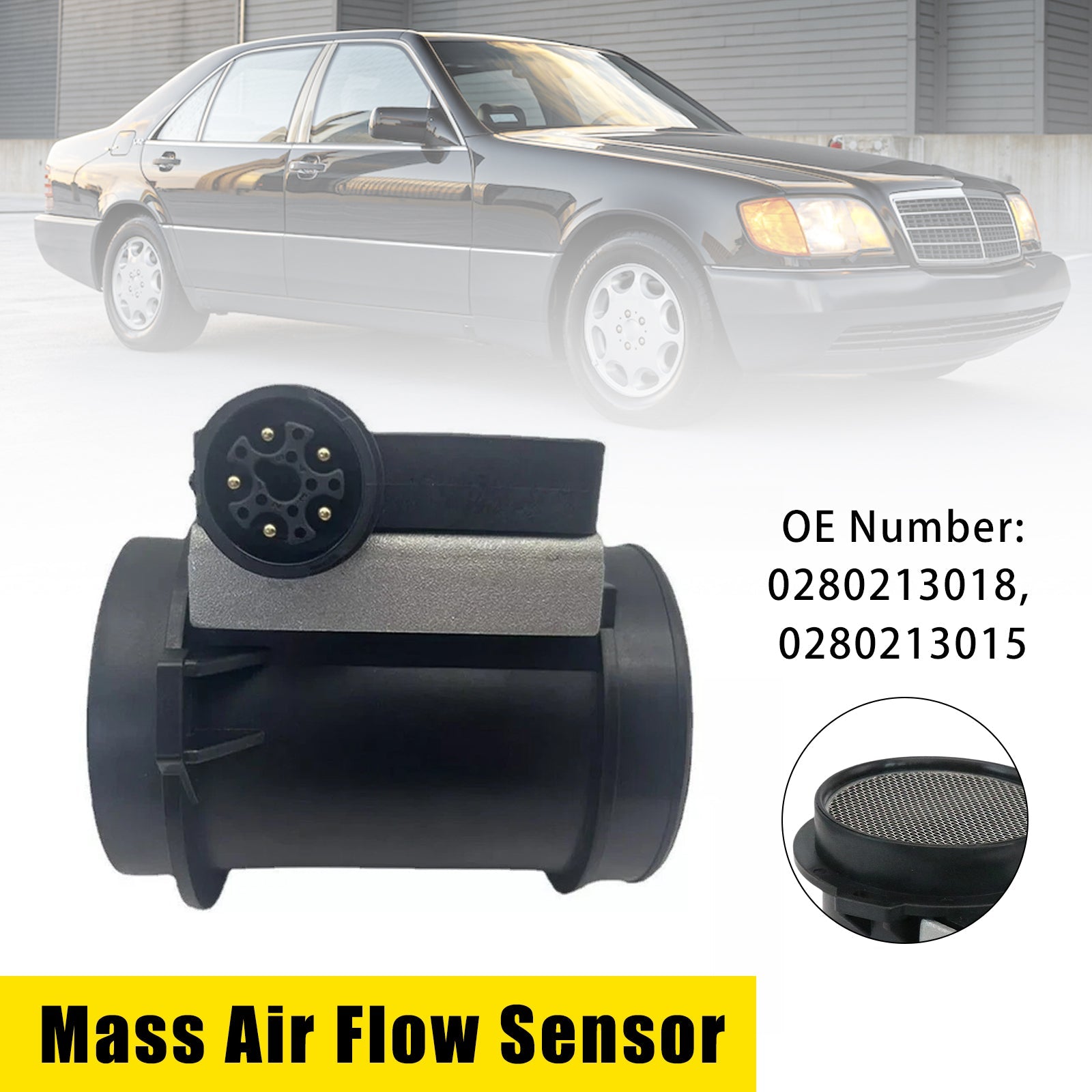 1994-1995 For Mercedes-Benz SL 600 Base 6.0L V12-Gas Mass Air Flow Sensor MAF 0280213015