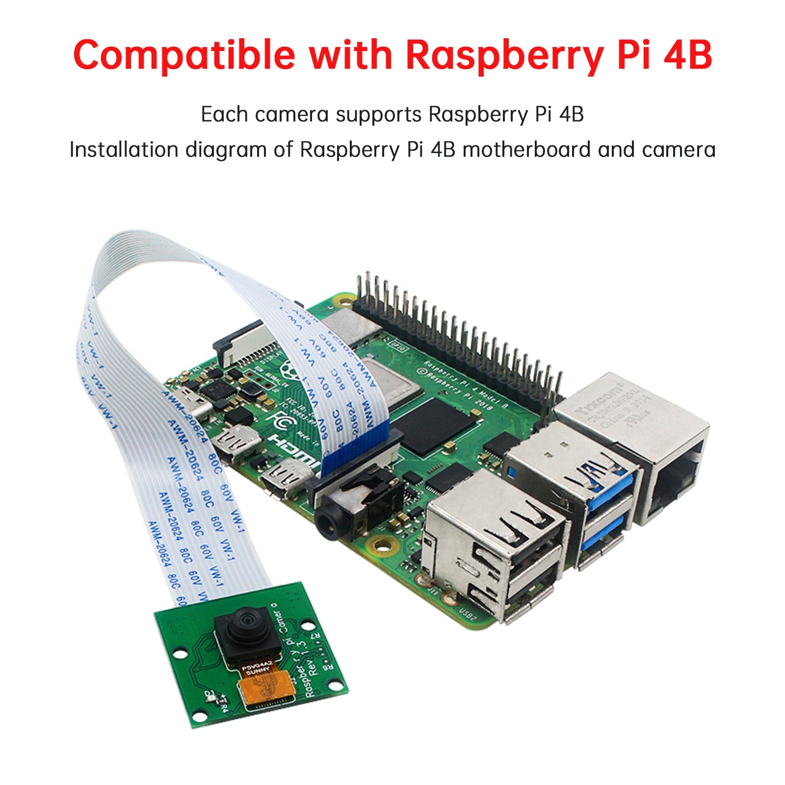 Raspberry Pi 4B Camera 5 Million OV5647 HD Camera Module Fixed Focus/Auto Focus