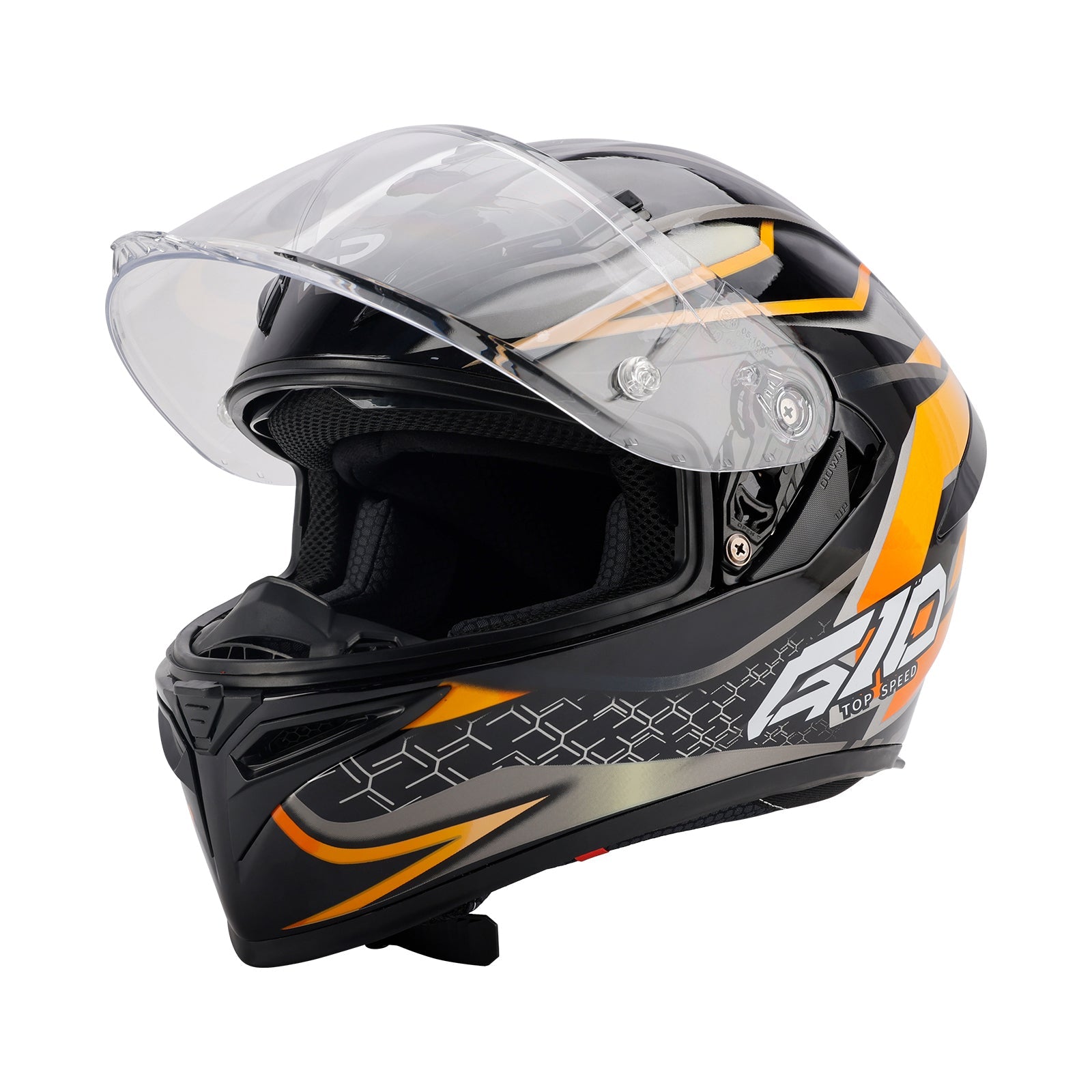 DOT Motorcycle Helmet Adult Street Full Face Orange