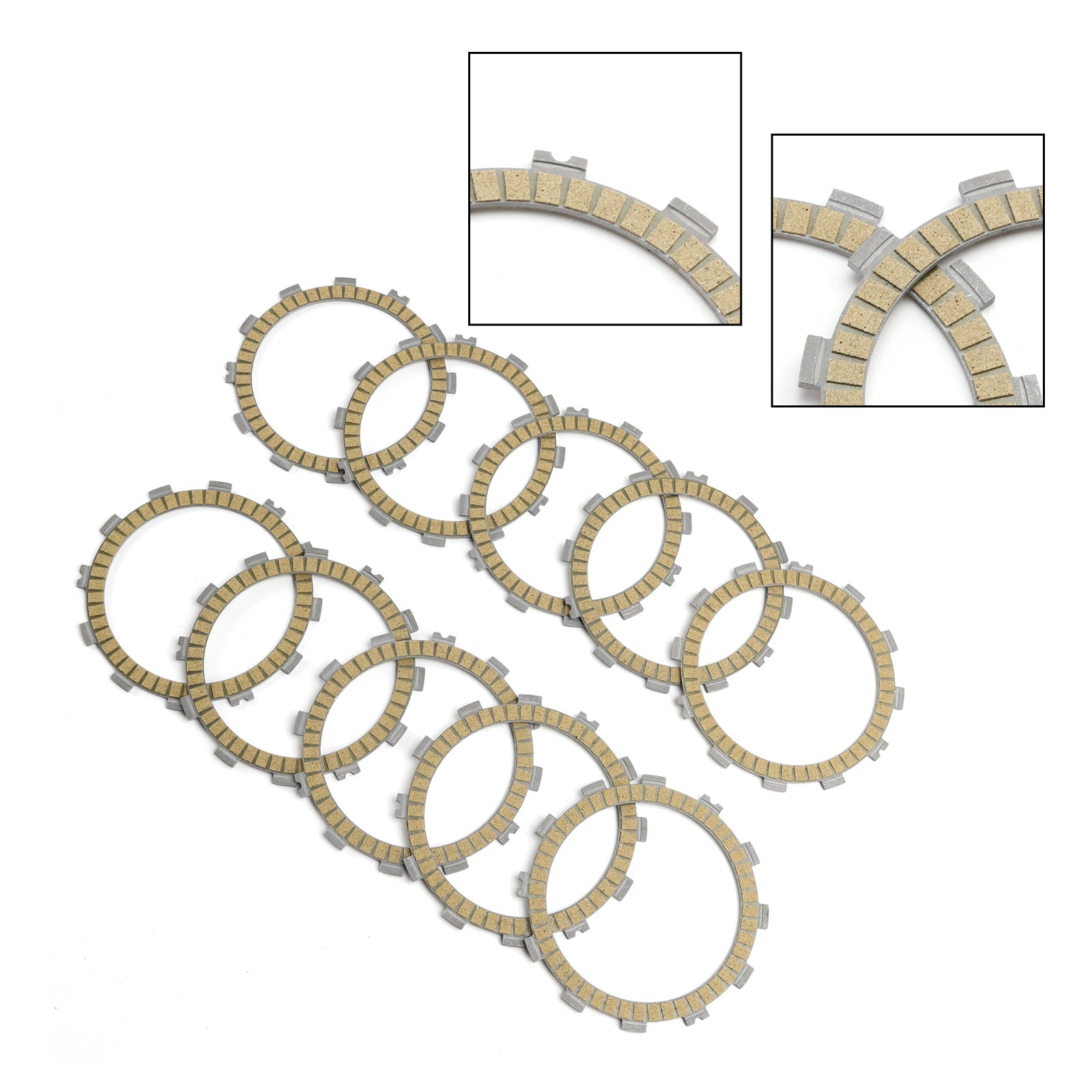10x Clutch Friction Plates (Without Clutch Plate) Kit for Suzuki GSXR1000 2001-2004 GSX-S1000 2015-2017