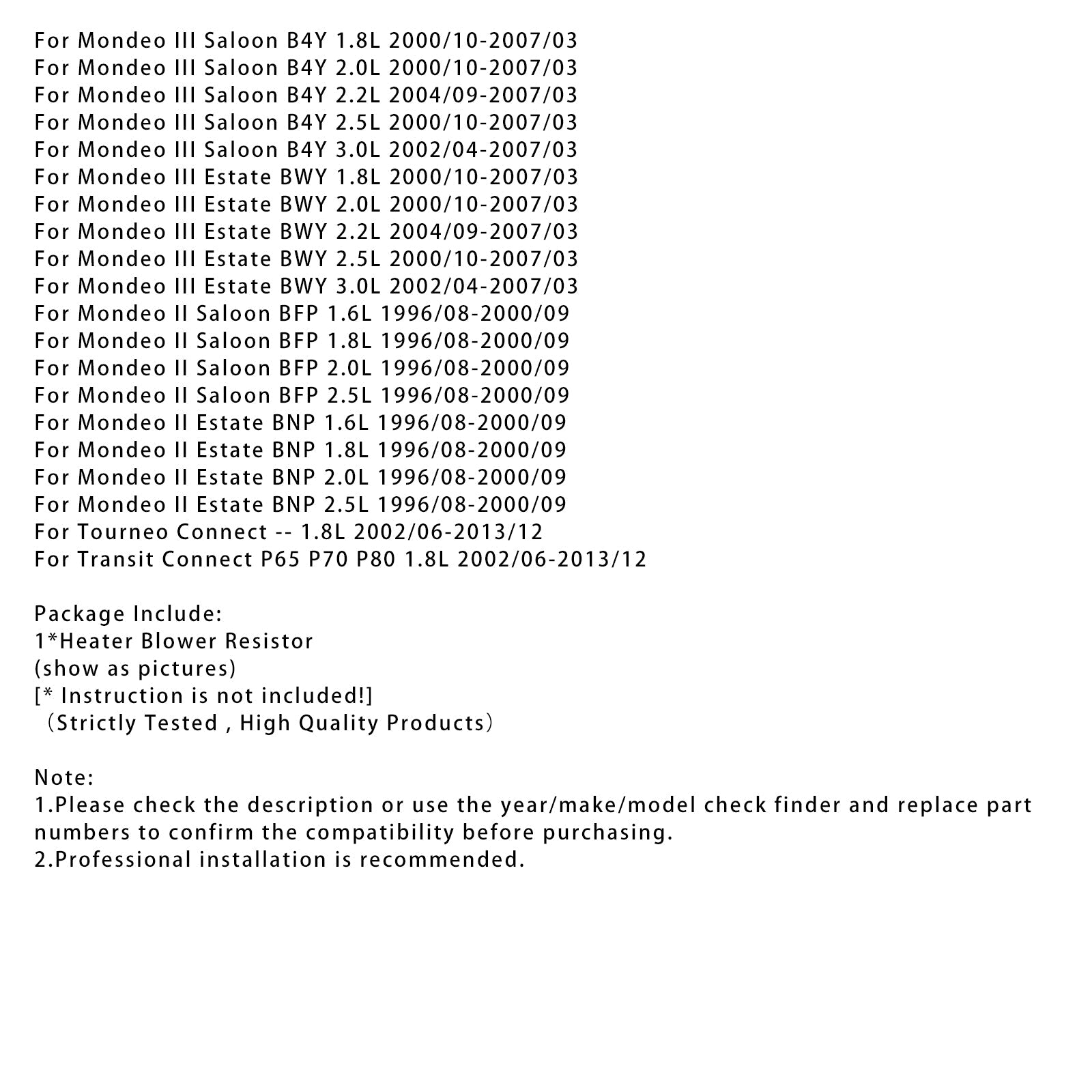 HVAC Heater Blower Regulator Resistor 3M5H18B647BA For Ford Mondeo II