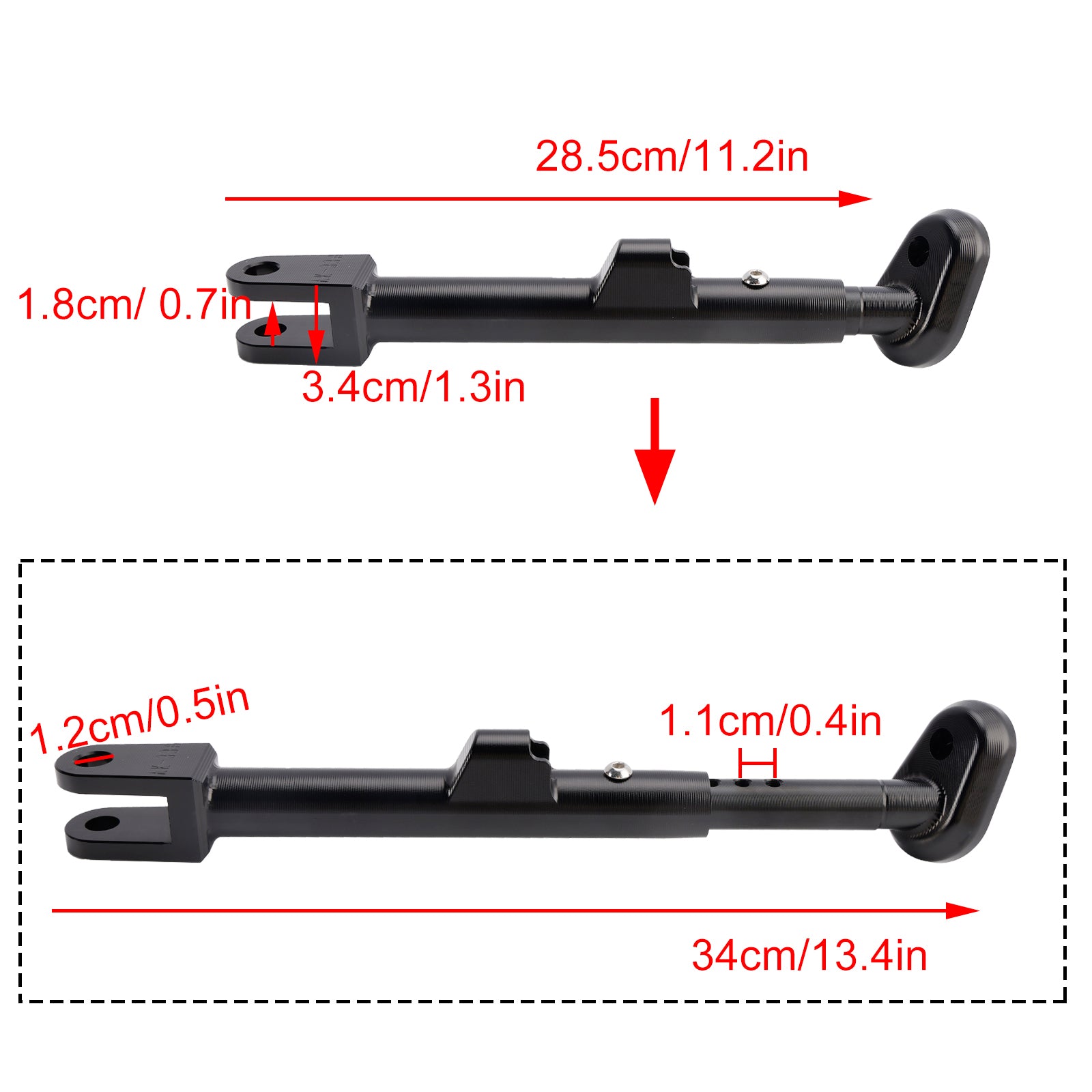 2024-Daytona 660 조절식 풋 사이드 스탠드 킥스탠드 적합