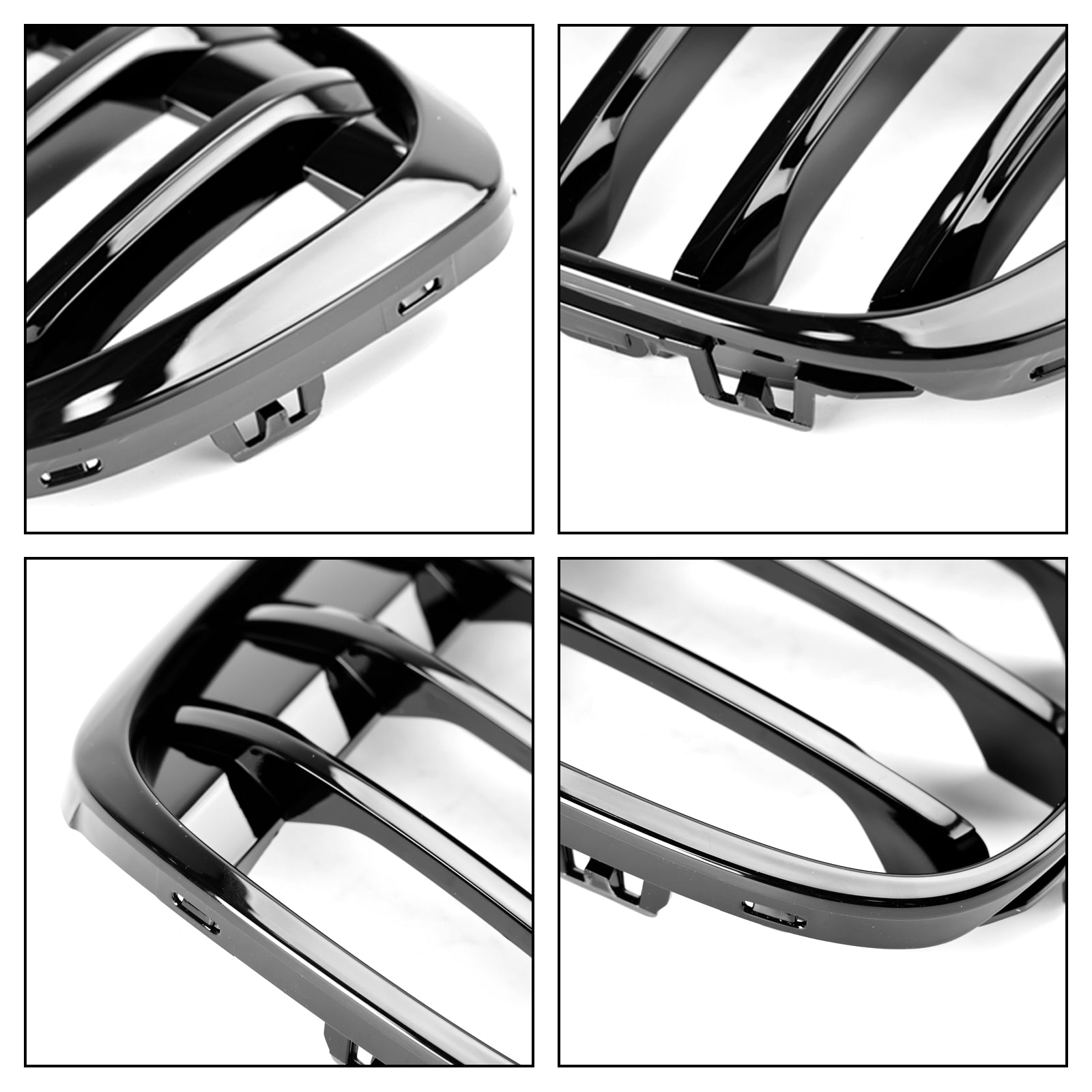 BMW X1 F48 F49 2016-2018 2PCS Gloss Black Front Kidney Grille Grill