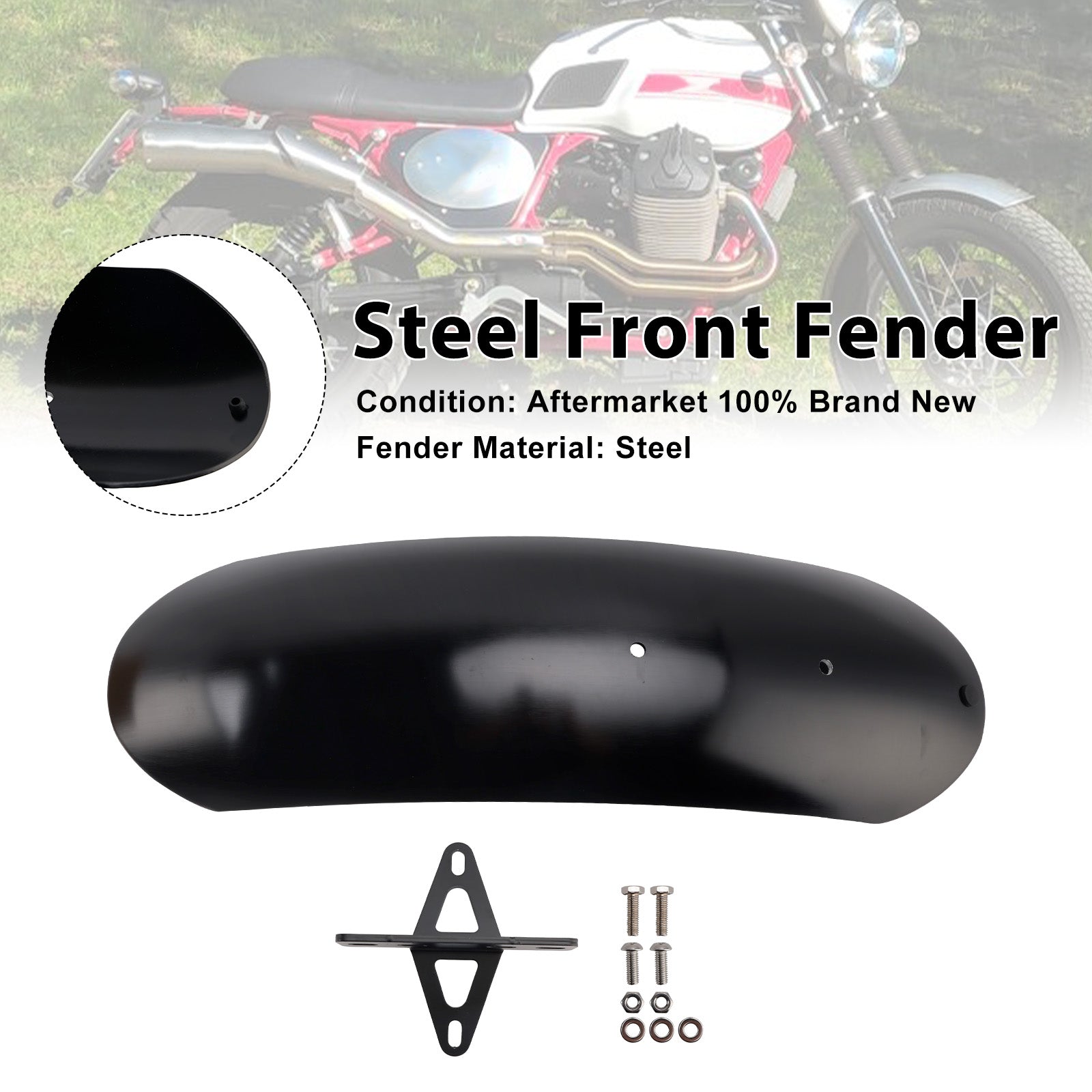 Steel Front Fender Fit For MOTO GUZZI V7 II Stone Classic Special 10-16