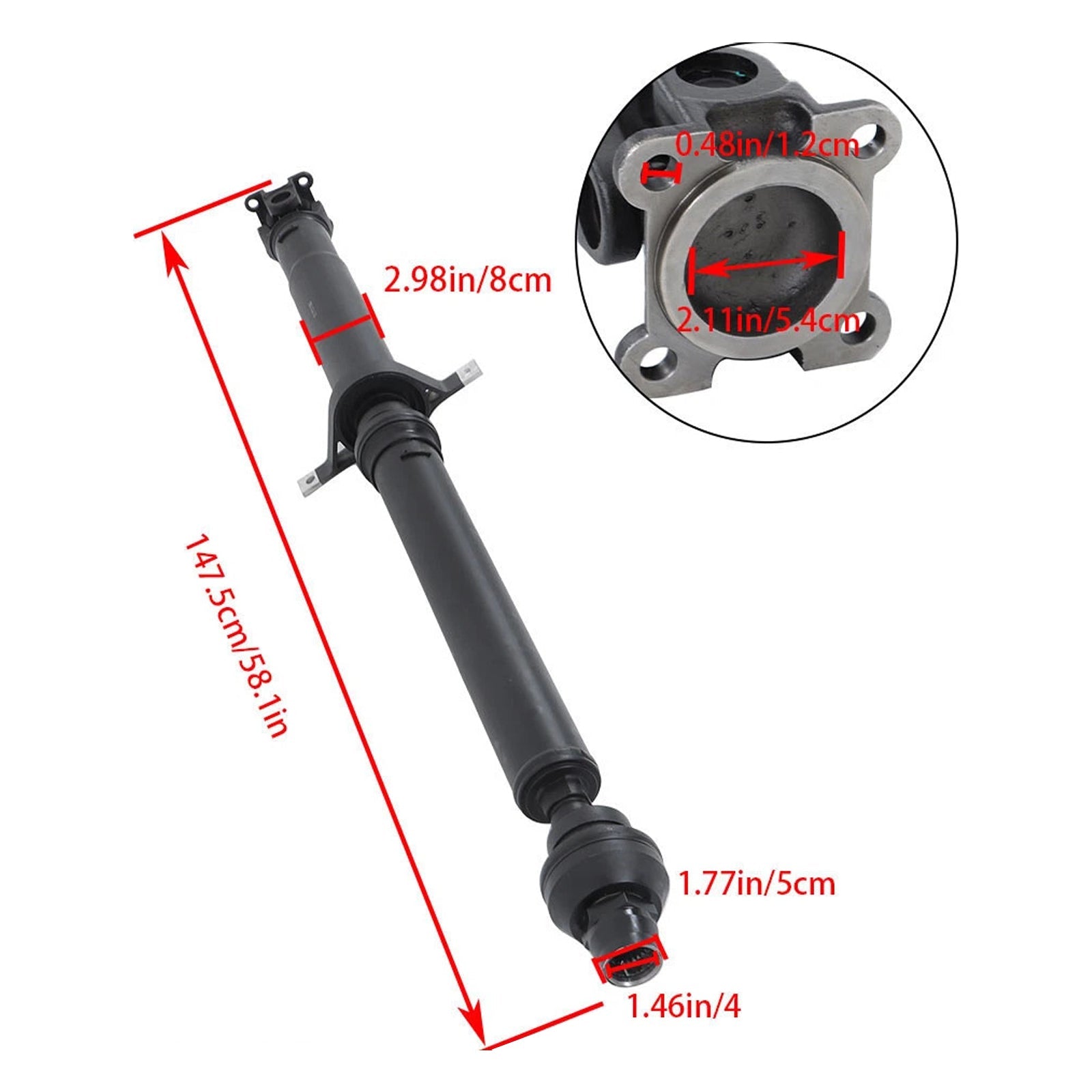 2014-2016 Land Rover Range Rover V6 3.0L Petrol Rear Drive Shaft Assembly LR058371 LR034508