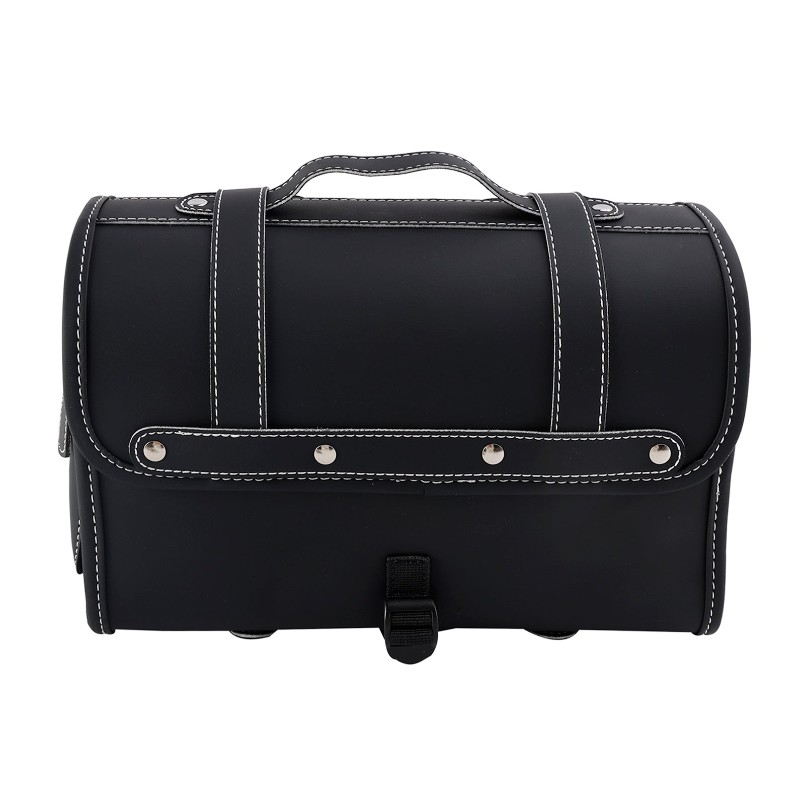 Universal Saddlebag Side Storage Bag Pannier Luggage Pu For Motorcycle Black