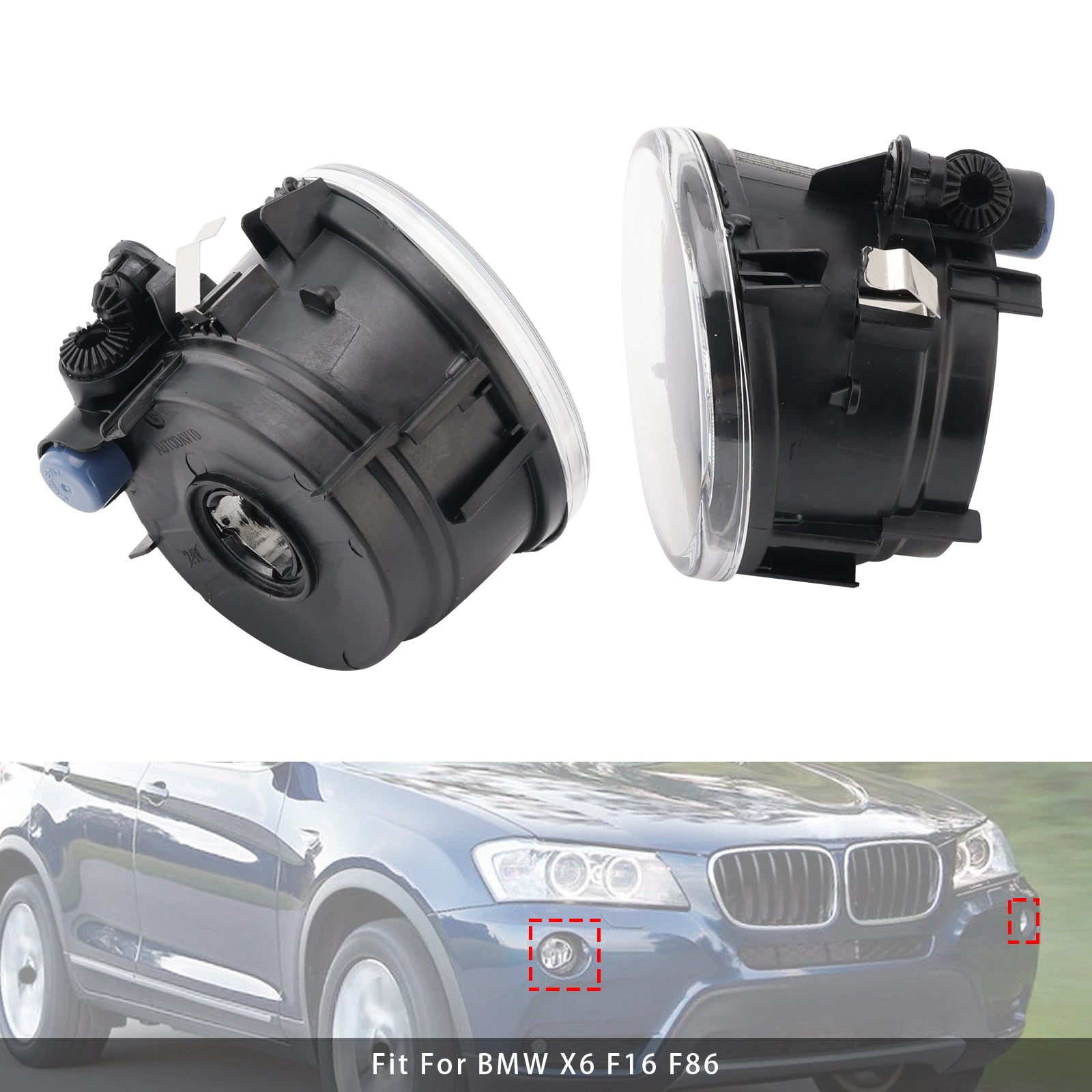 Pair Front Fog Light Lamps Without Bulbs For BMW X3 X4 X5 X6 63177238787