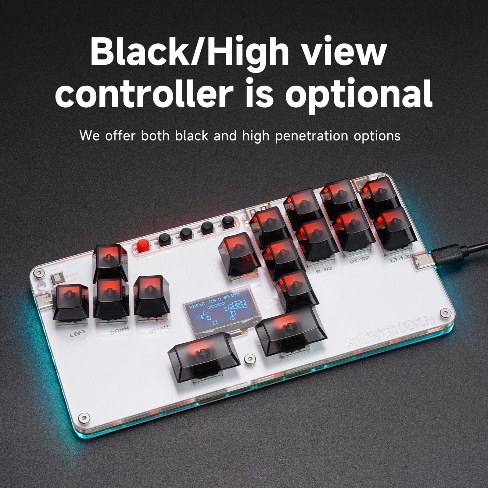 MustFun Hitbox Mini Stickless Controller Suitable For PC/PS3/PS4/Switch And Other Gaming Devices