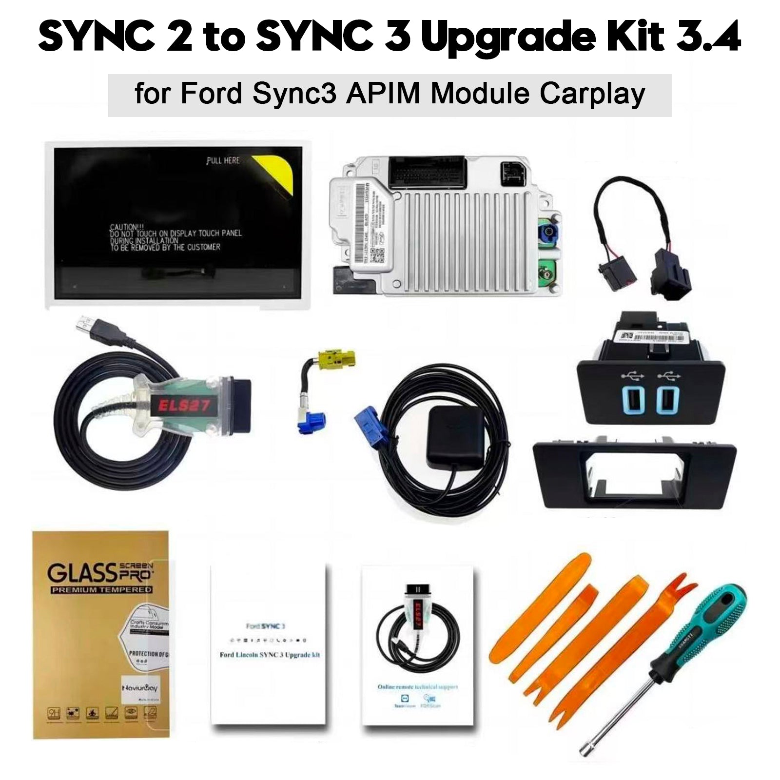 SYNC 2 to SYNC 3 Upgrade Kit 3.4 for Ford Sync3 APIM Module Carplay