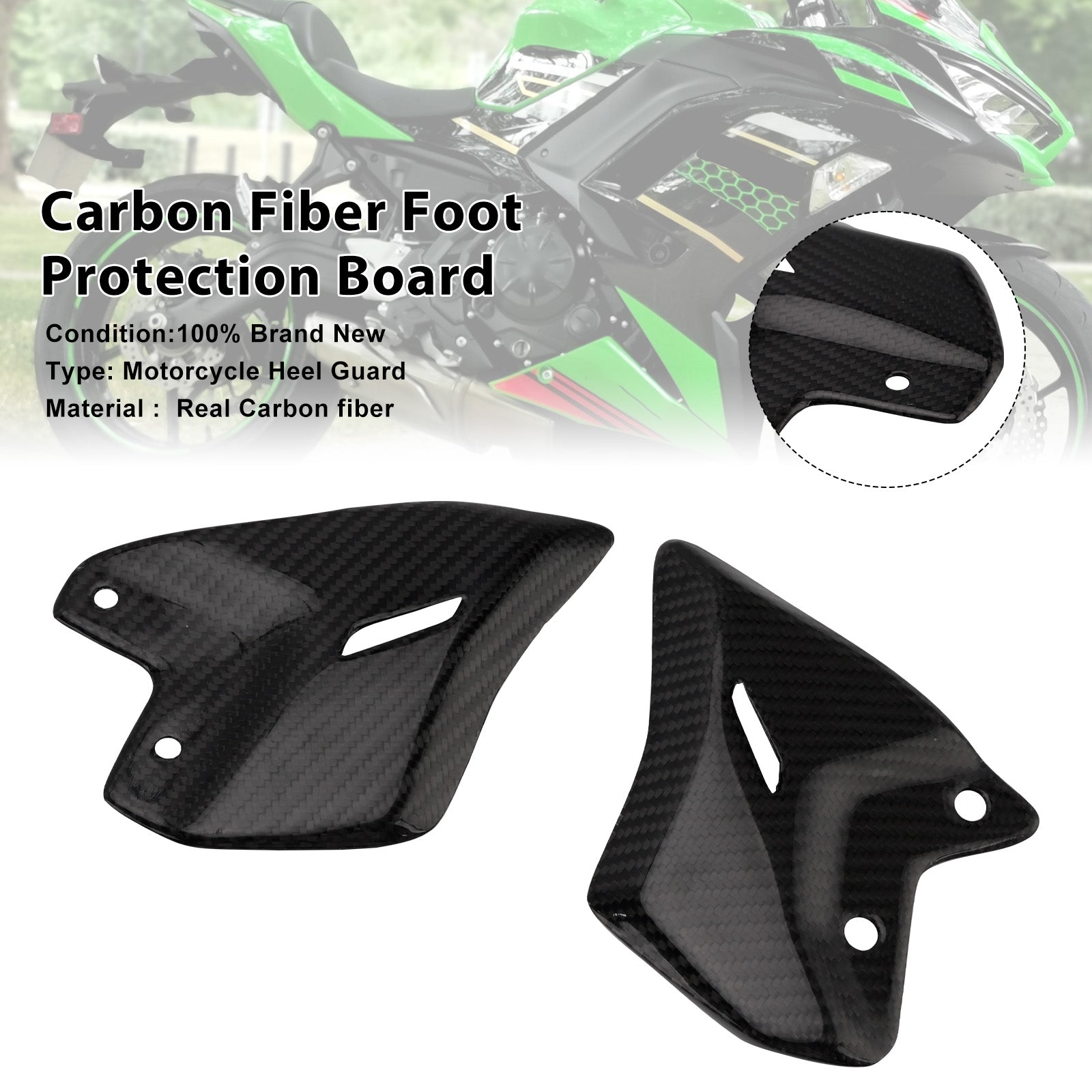 2017-2025 Kawasaki Ninja 650 Z650 Real Carbon Fiber Foot Board