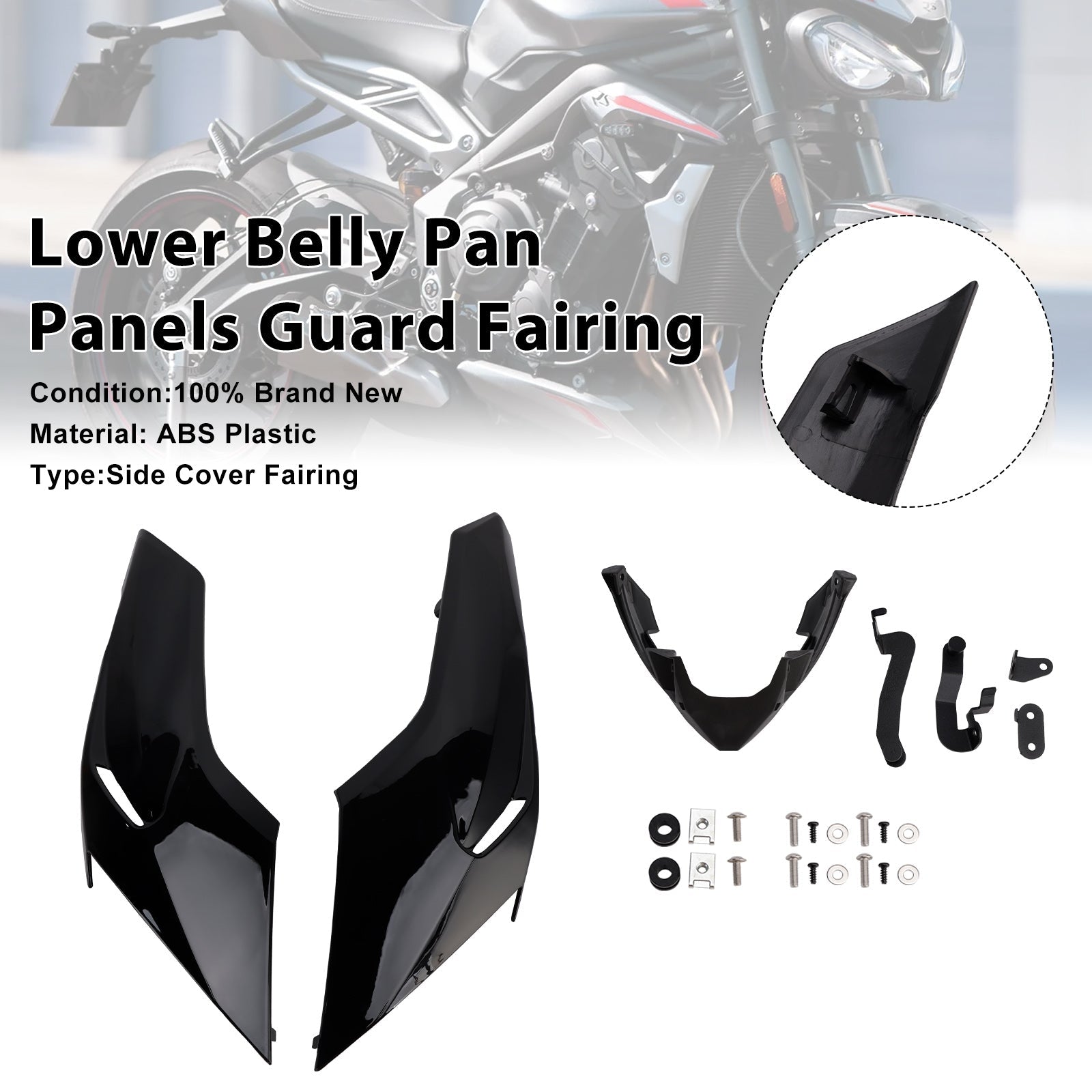 Lower Belly Pan Panels Guard Fairing For Street Triple 765 R/RS 2020-2022