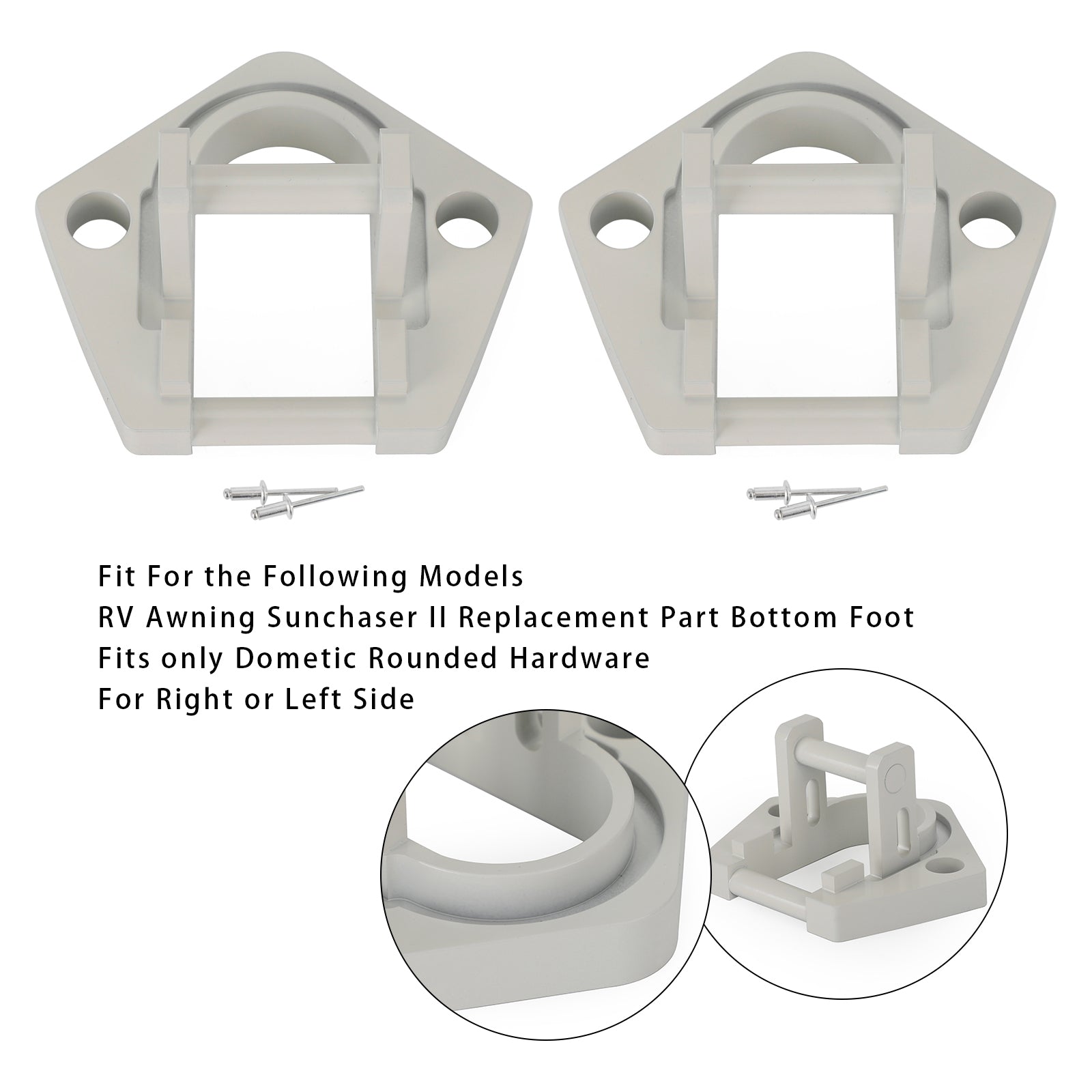 2PCS RV Awning Sunchaser II Replacement Part Bottom Foot