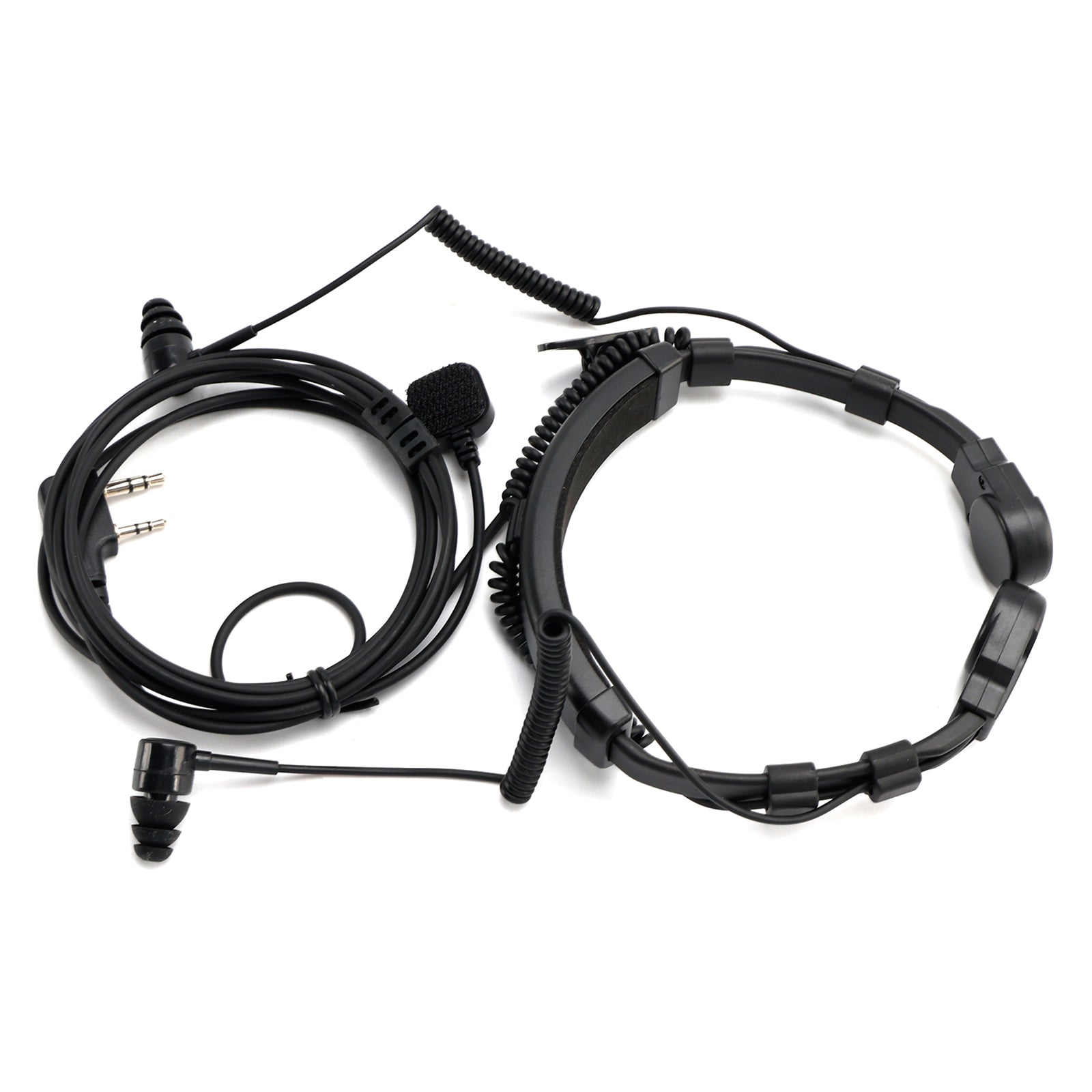 K-Head Telescopic Throat Vibration Mic Headset for TK-208 TK-220 TH-D7 TH-F6