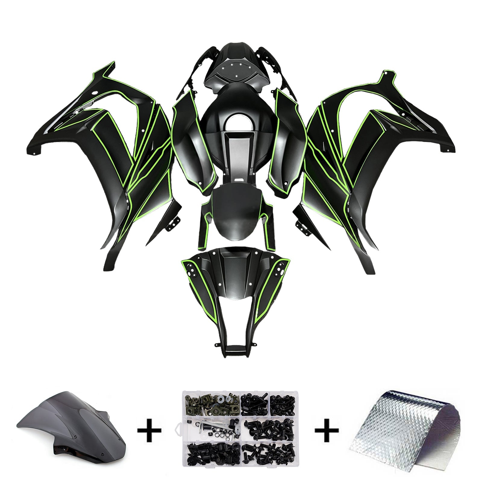 Injection Fairing Kit Bodywork Plastic ABS fit For Kawasaki ZX10R 2011-2015