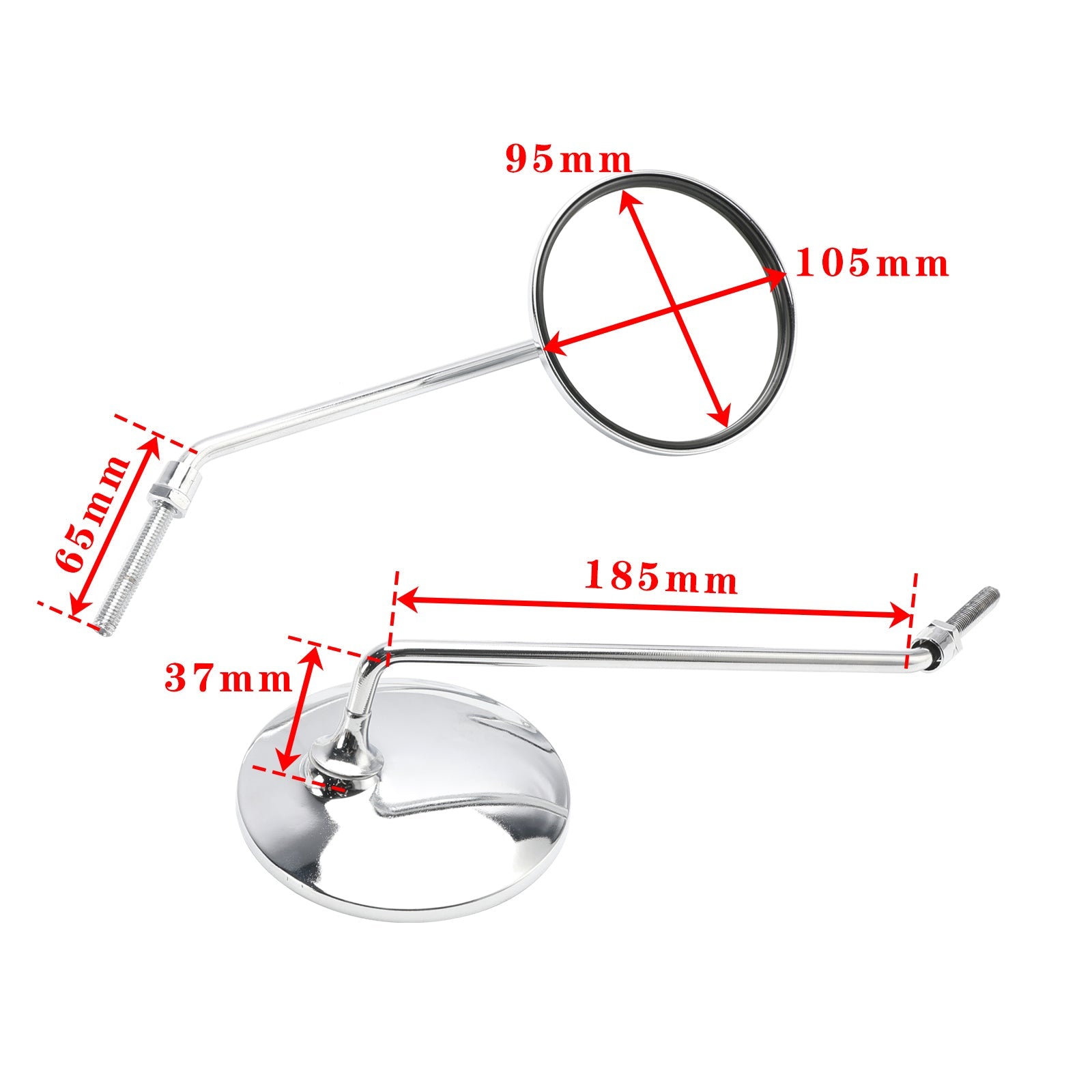 리어 뷰 미러 크롬 미러 라운드 8mm 피트 혼다 여권 C50 C70 C90