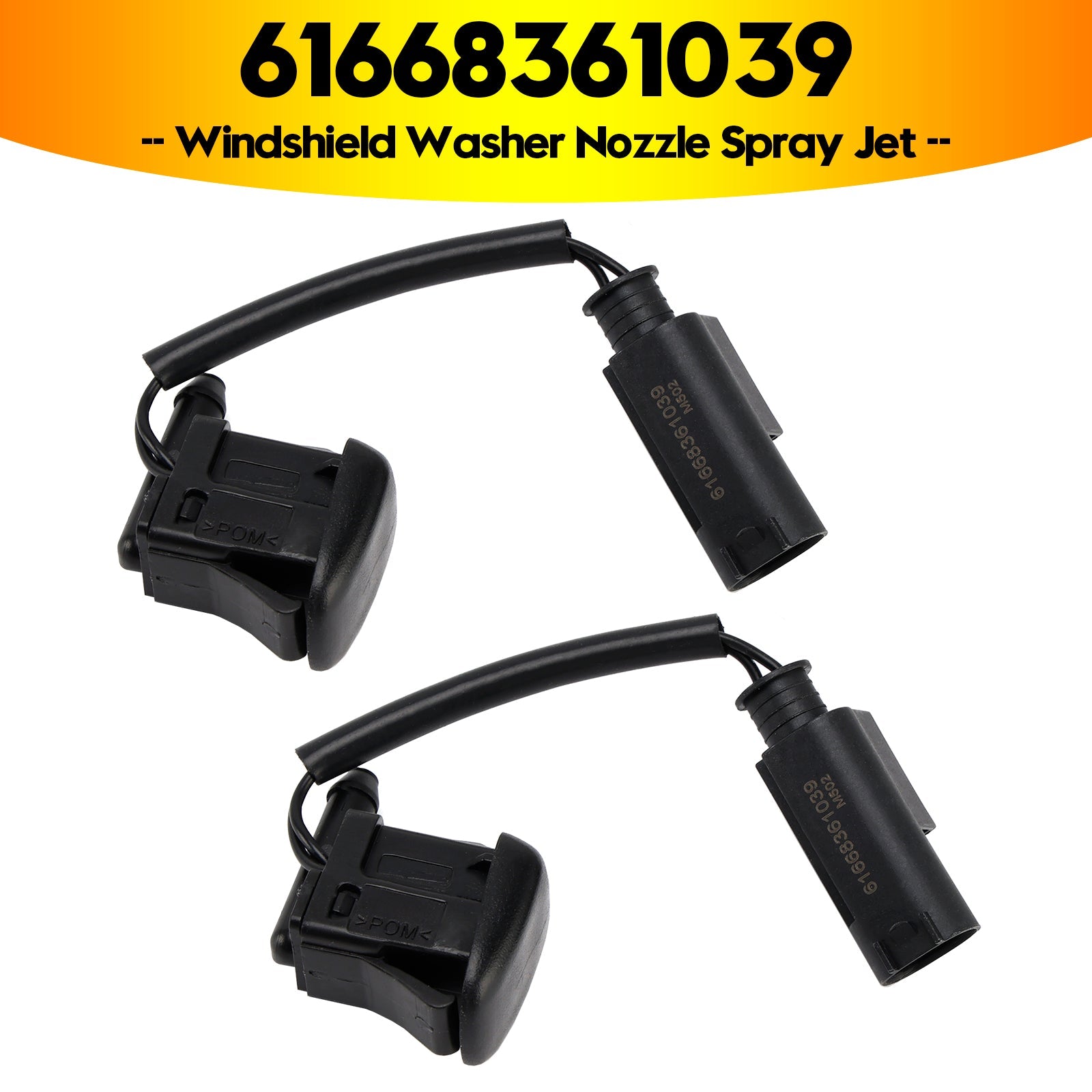 1996-2003 BMW 5 E39 525i 528i 530i 540i M5 2pcs Windshield Washer Nozzles Spray Jet 61668361039