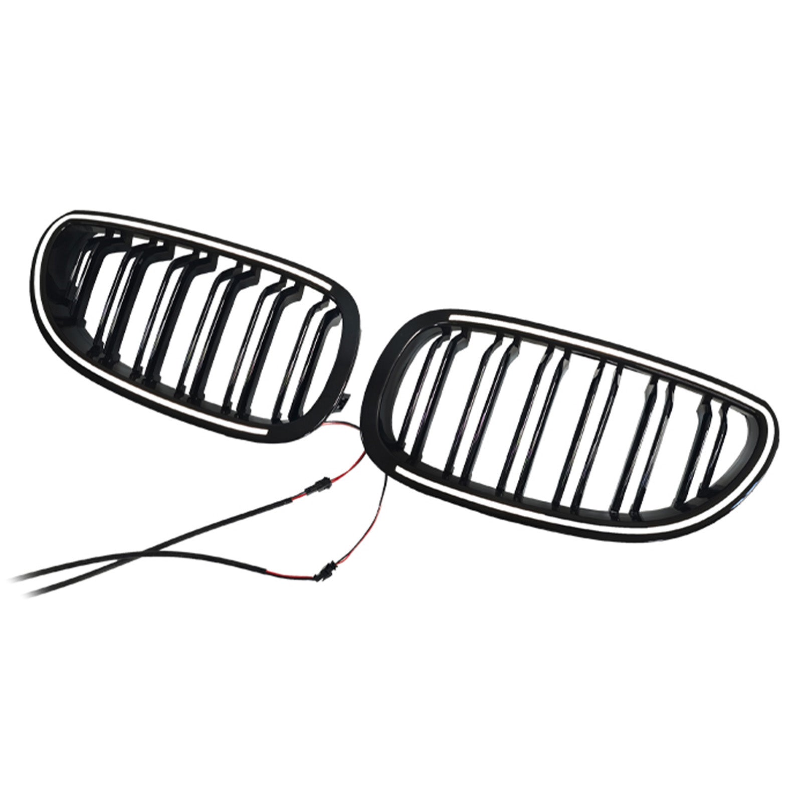 2004-2009 For BMW 5 Series Sedan E60 520i 523i 525i 528i 530i 535i 540i 545i 550i 2PCS Glossy Black Front Sport Kidney Grille