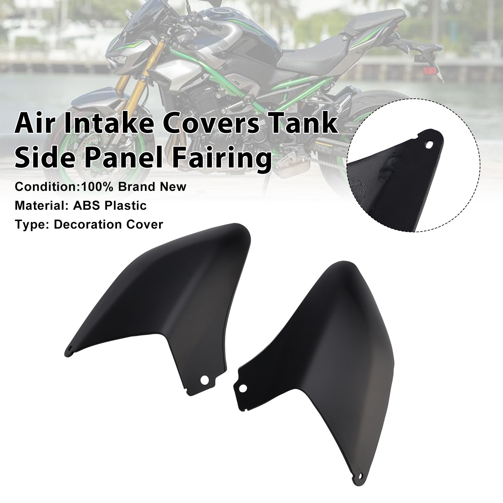 Air Intake Covers Tank Side Panel Fairing For Kawasaki Z900 2025-2026 Matte Black