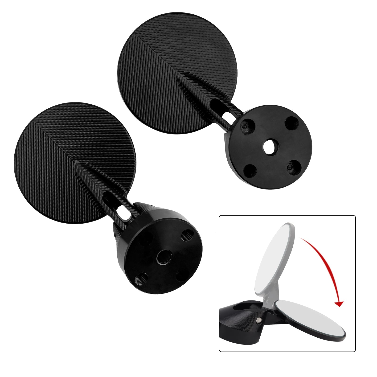 CNC ?50mm Mini Handlebar End Mirror Set For Vespa Sprint Primavera 50 125 150