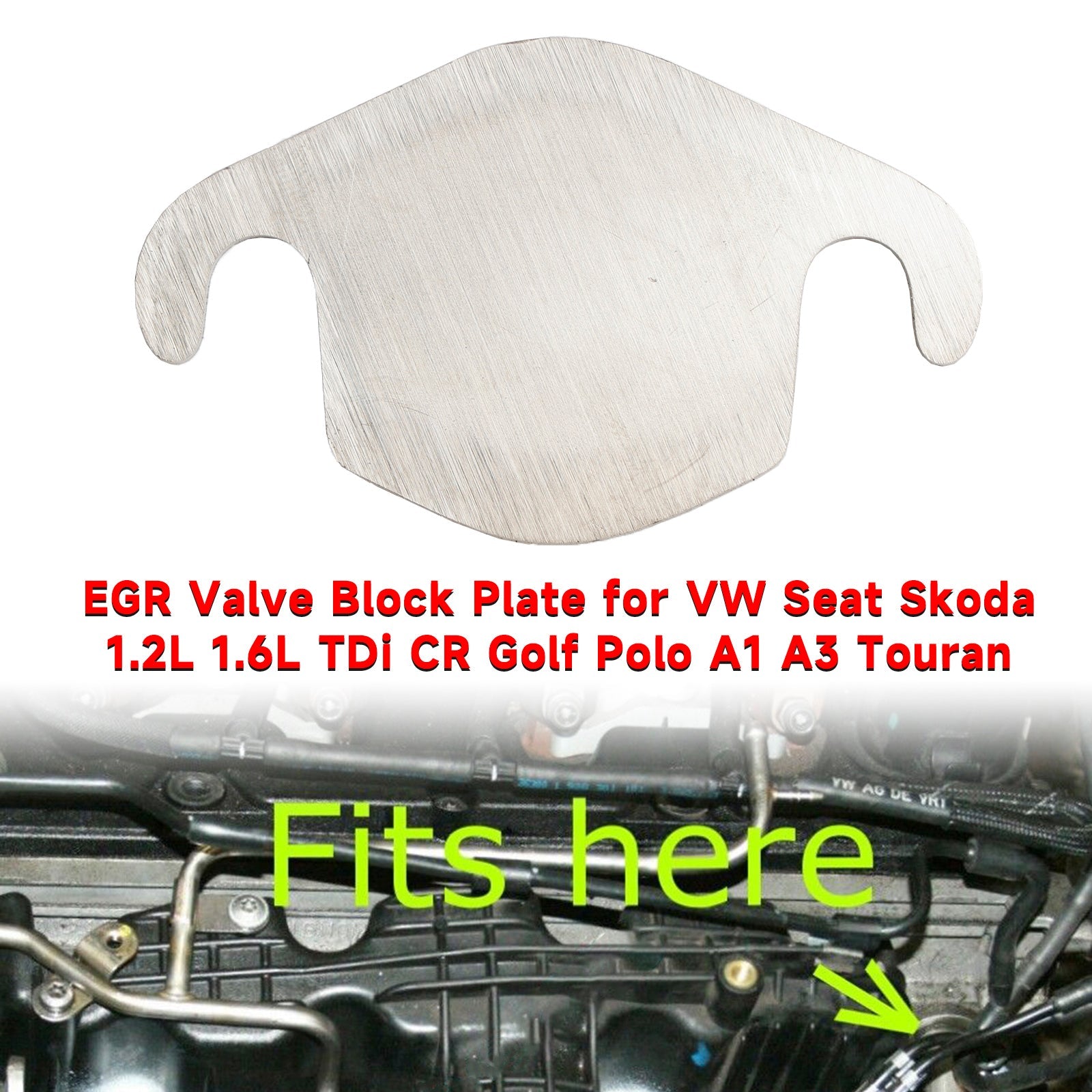 EGR Valve Block Plate for VW Seat Skoda 1.2L 1.6L TDi CR Golf Polo A1 A3 Touran
