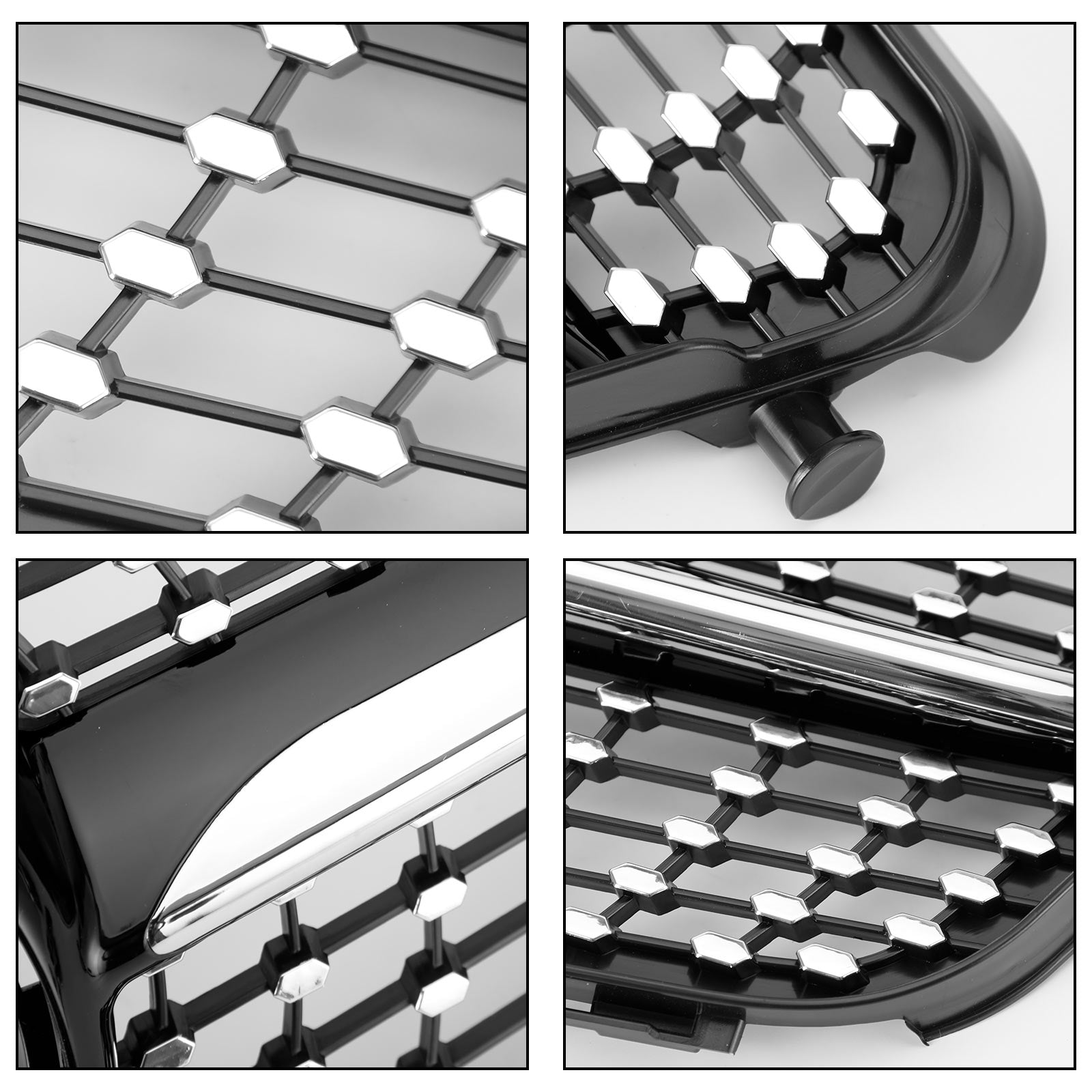 2008-2014 C-Class Benz W204 C300 C350 LED Diamond Front Bumper Grille Grill