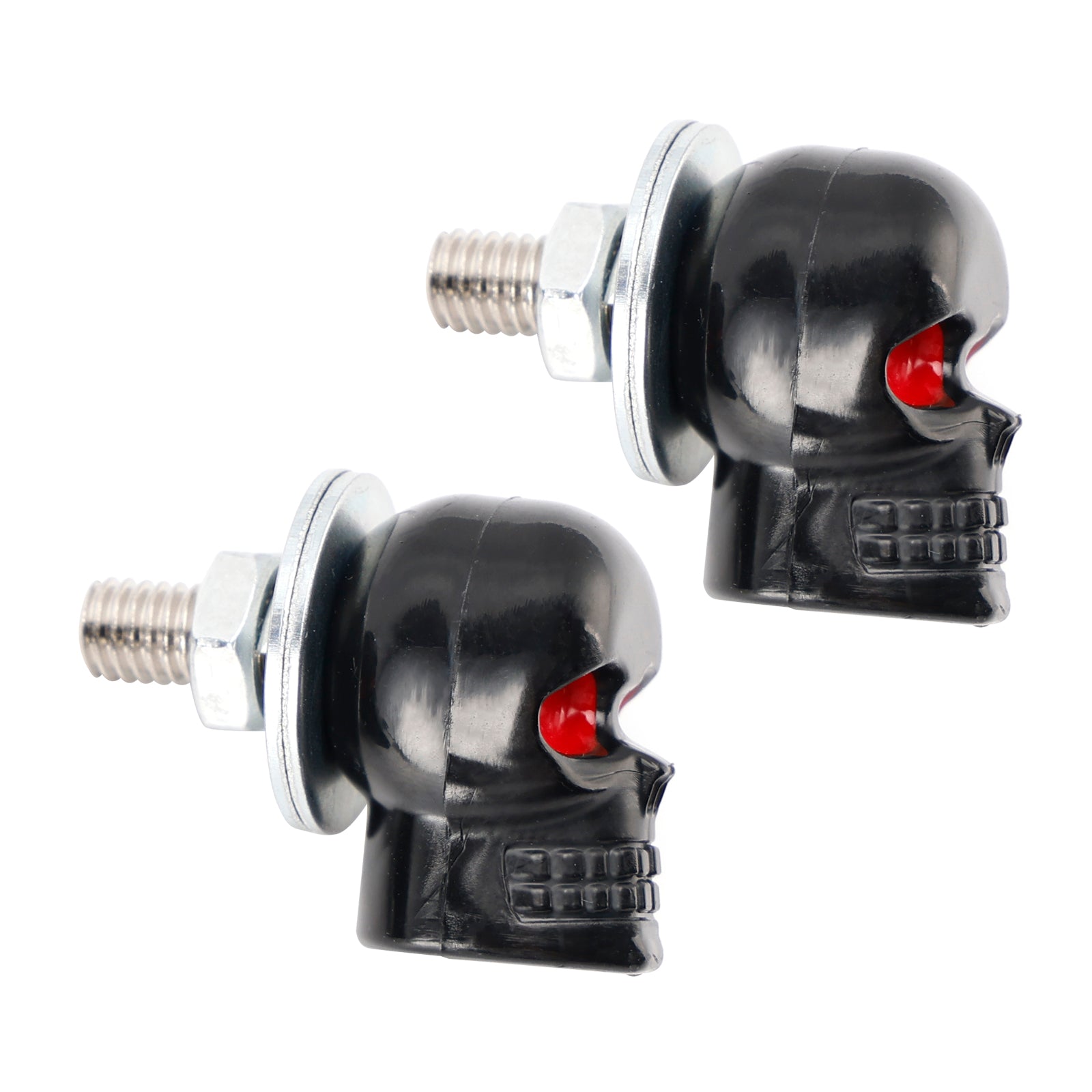 M6 Plastic Custom Head Skull License Plate Frame Screws Bolts Hardware Black X2