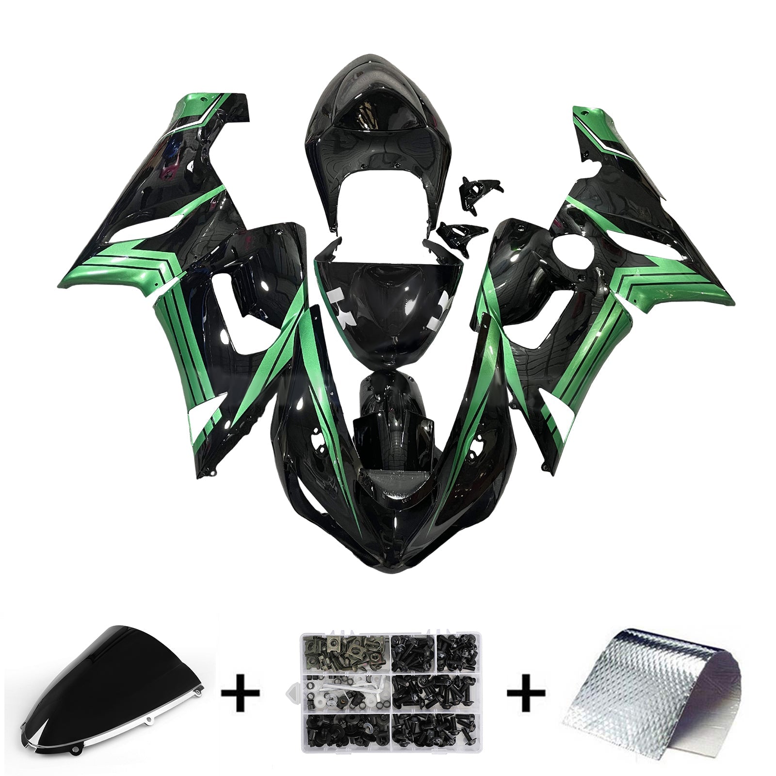 Injection Fairing Kit Bodywork Plastic ABS fit For Kawasaki ZX6R 636 2005-2006