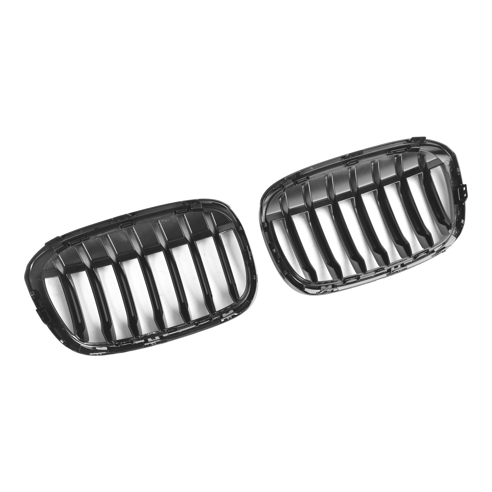BMW X1 F48 F49 2016-2018 2PCS Gloss Black Front Kidney Grille Grill