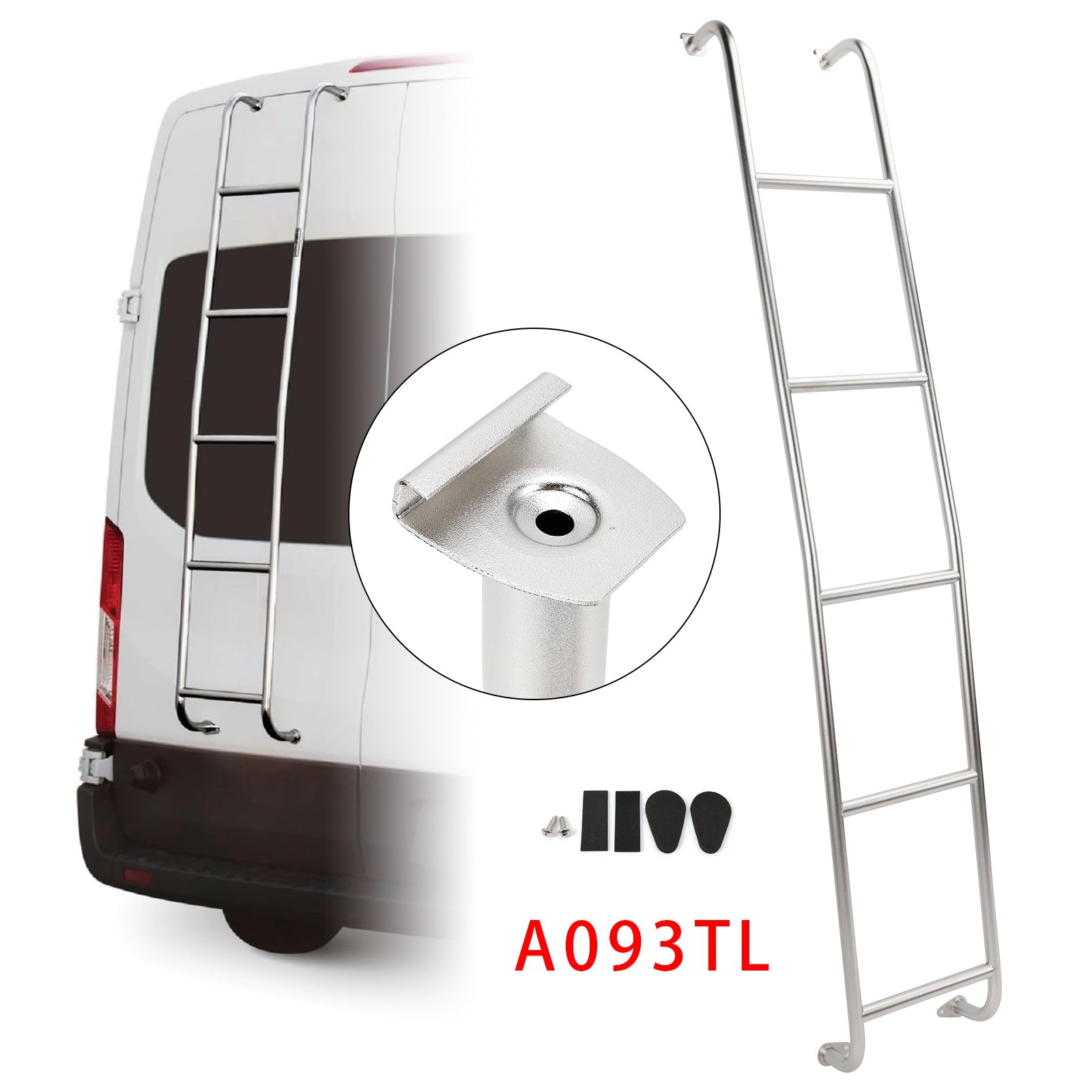 2014-2025 Ford Transit High Roof Vans Stainless Steel 5-Step Van Ladder A093TL