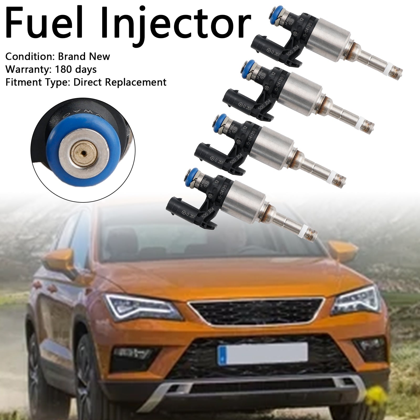 4PCS Fuel Injector 04E906036Q Fit Audi A3 Fit Seat Leon Fit Skoda Fit VW Passat