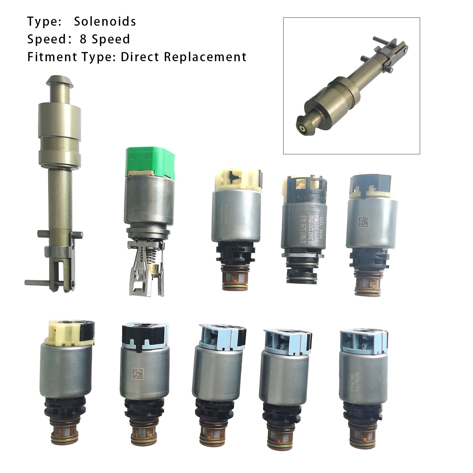 10pcs 8-Speed Automatic Transmission Solenoid Kit 8HP75 8HP50 For BMW For Dodge ForJeep For Alfa For Romeo