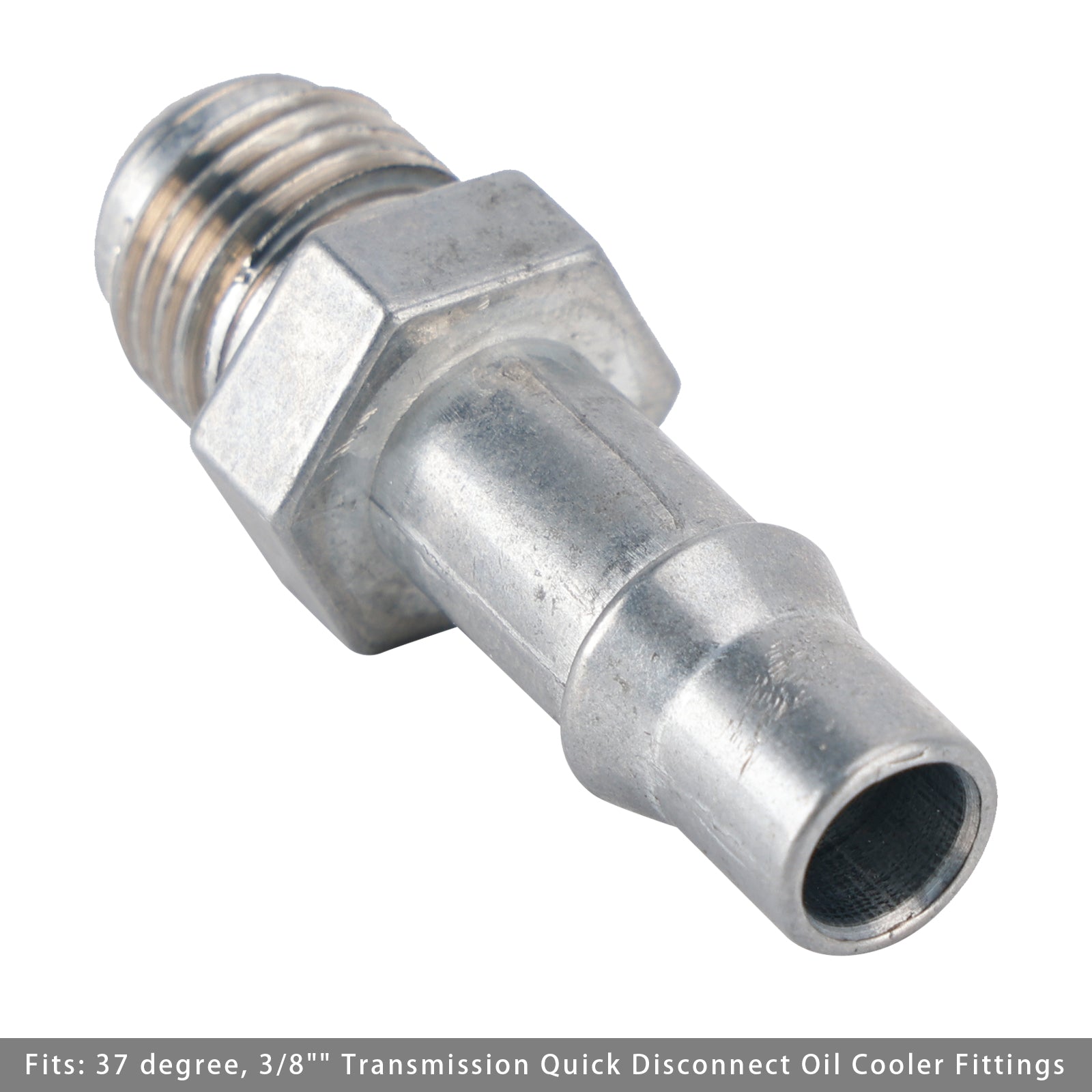 6AN Male Flare to 3/8" (.375") Transmission Cooler Quick Disconnect Adapter