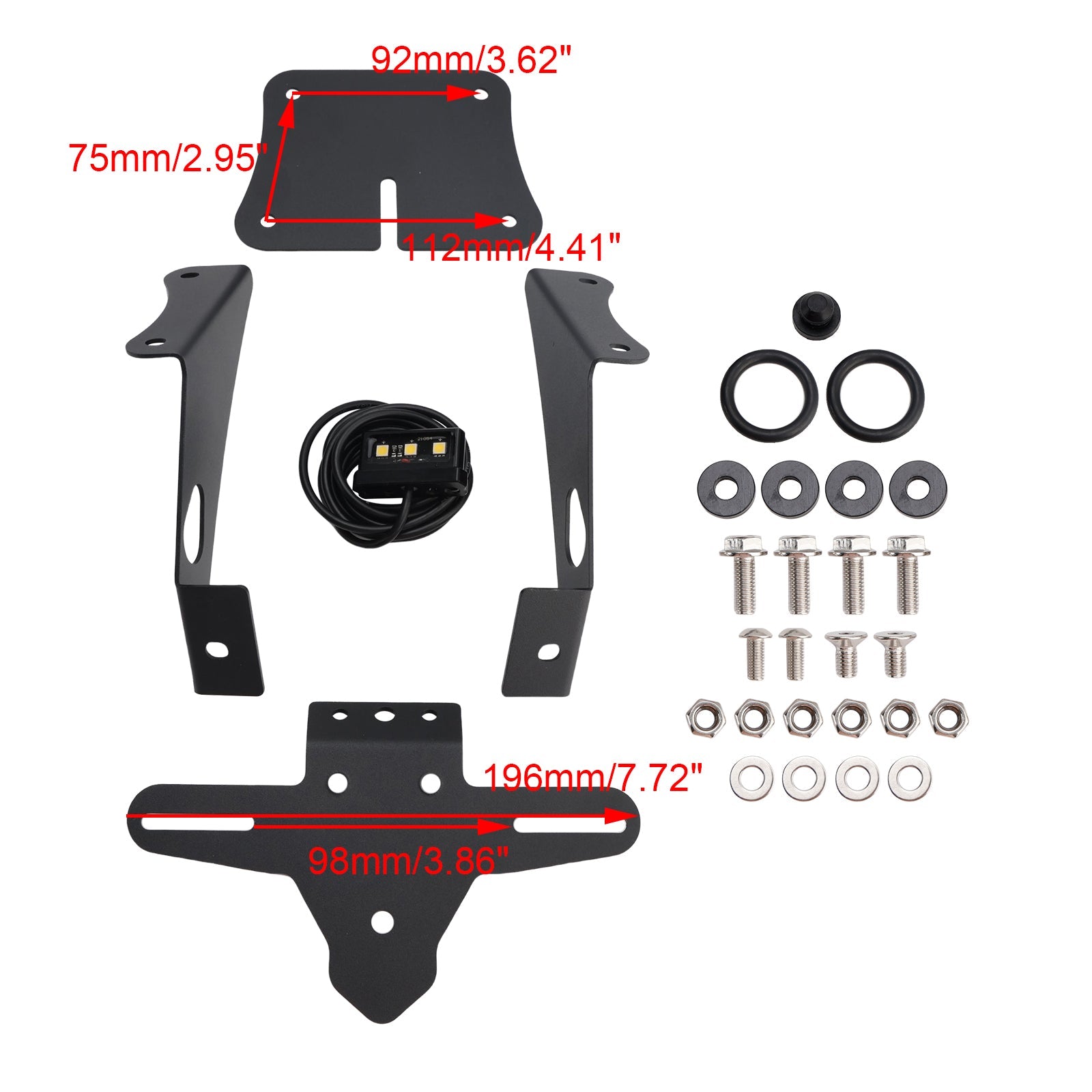 2019-2025 Yamaha YZF-R25 YZF-R3 MT-25 MT-03 License Plate Holder Frame Bracket