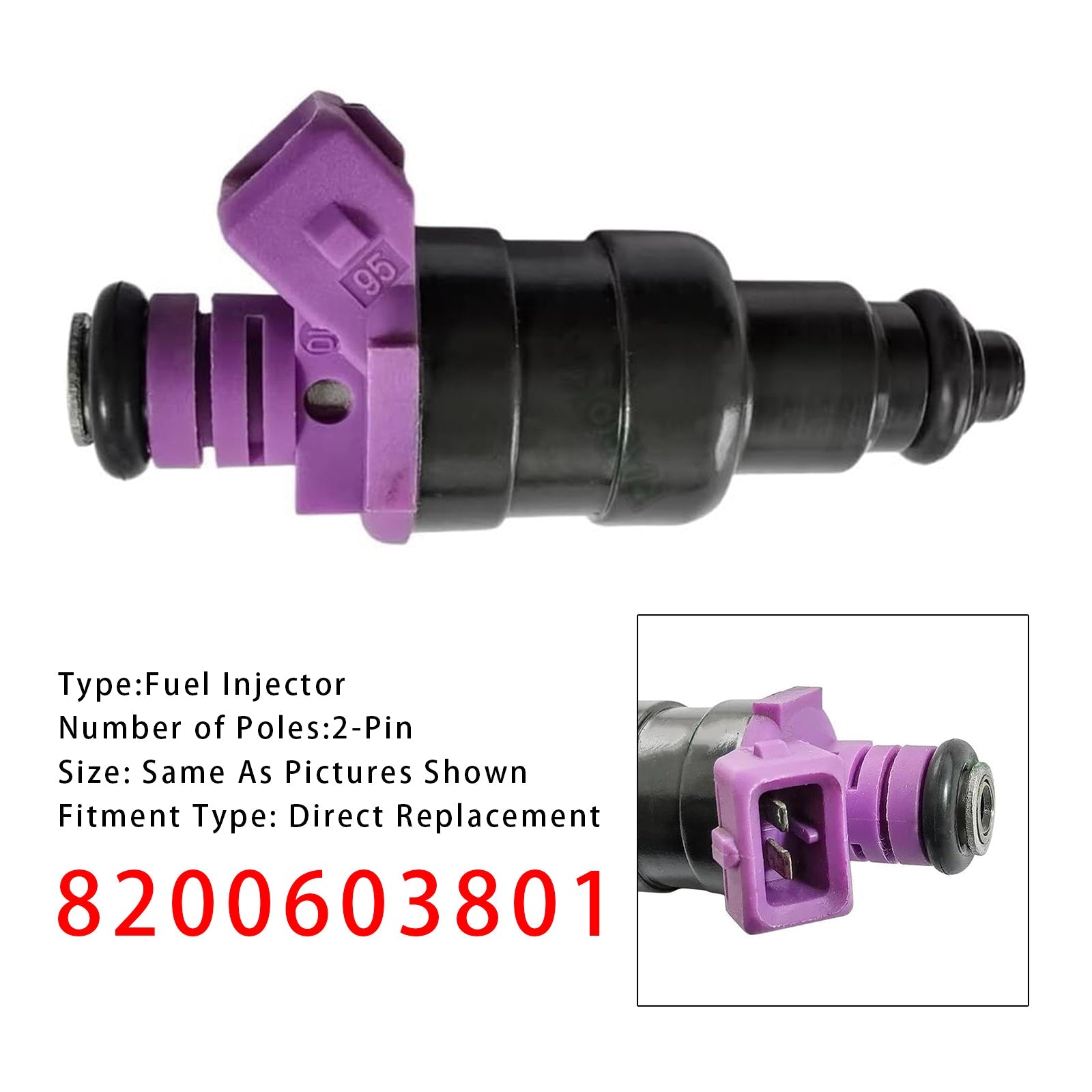 1Pcs Fuel Injector For Renault Clio Kangoo Twingo 1.1 1.2 1.6 8200603801 873774