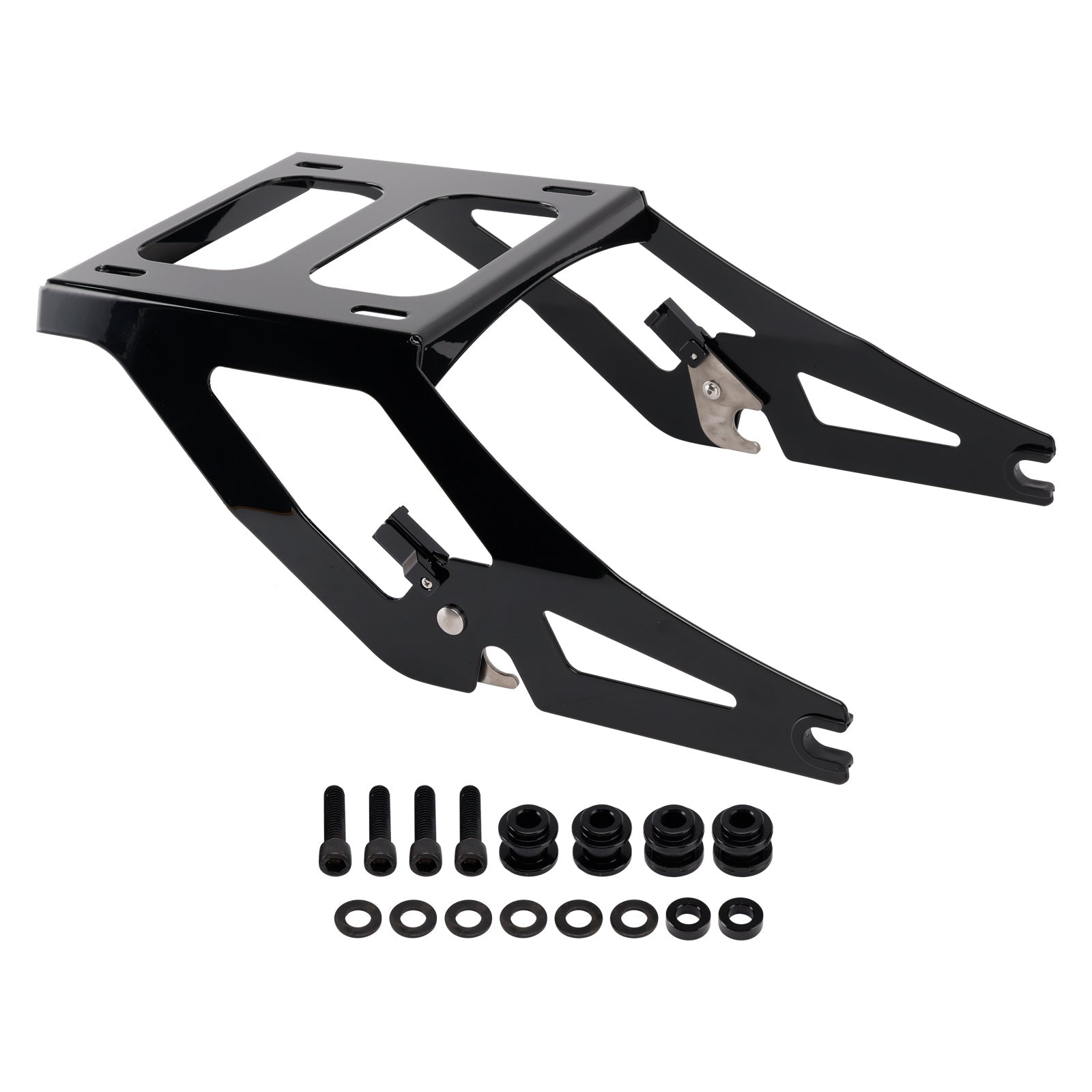 Black Two Up Luggage Trunk Mount Rack For Softail Low Rider / Sport Glide 18-25