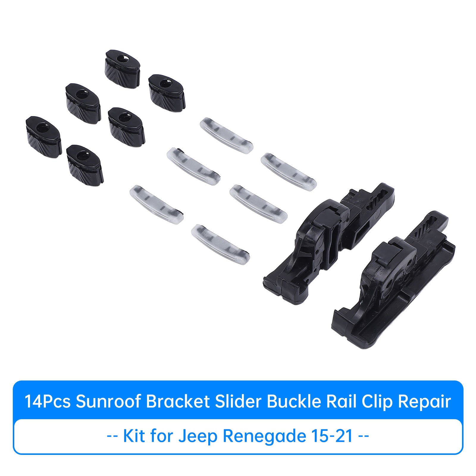 14Pcs Sunroof Bracket Slider Buckle Rail Clip Repair Kit for Jeep Renegade 15-21
