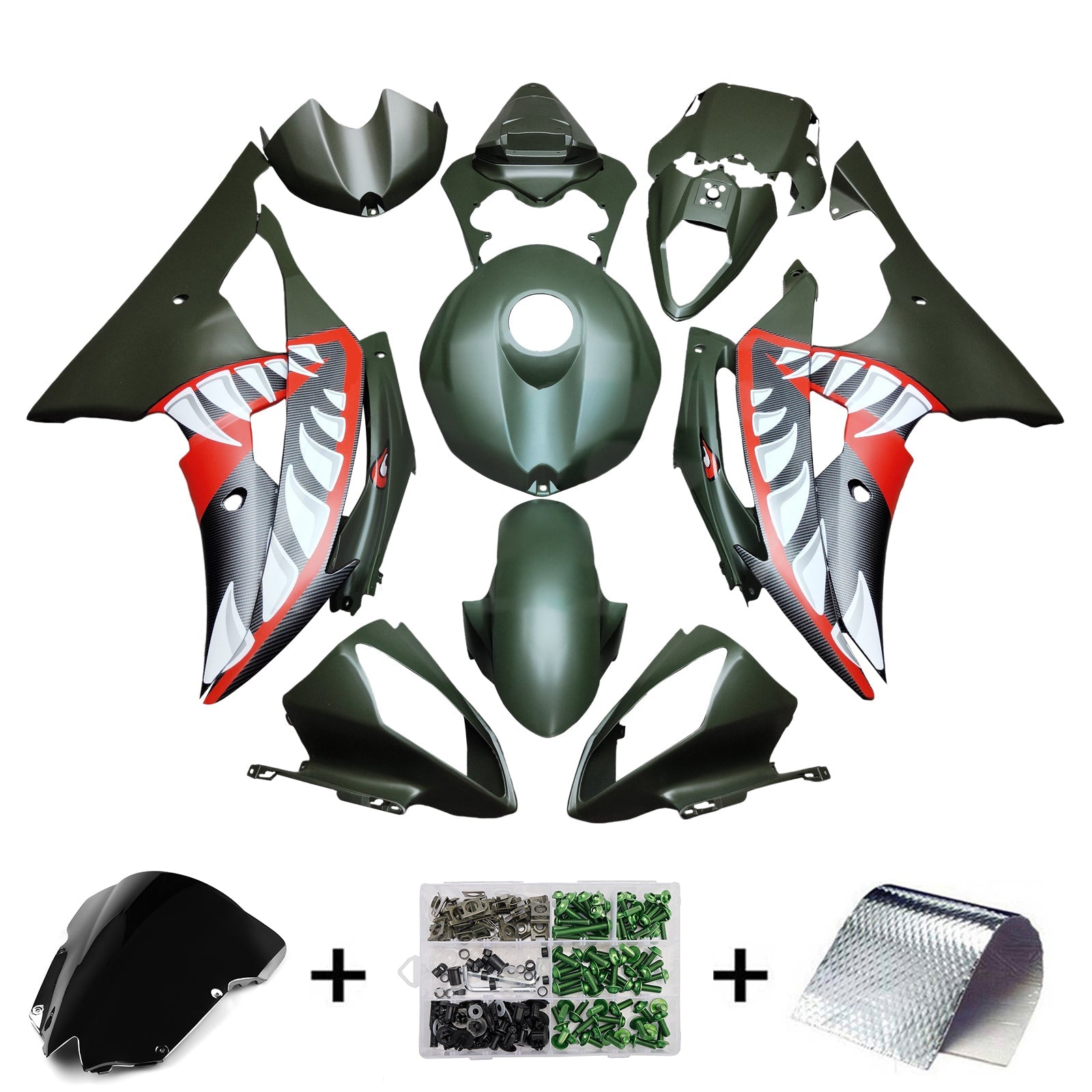 Injection Fairing Kit Bodywork Plastic ABS For Yamaha YZFR6 YZF-R6 2008-2016