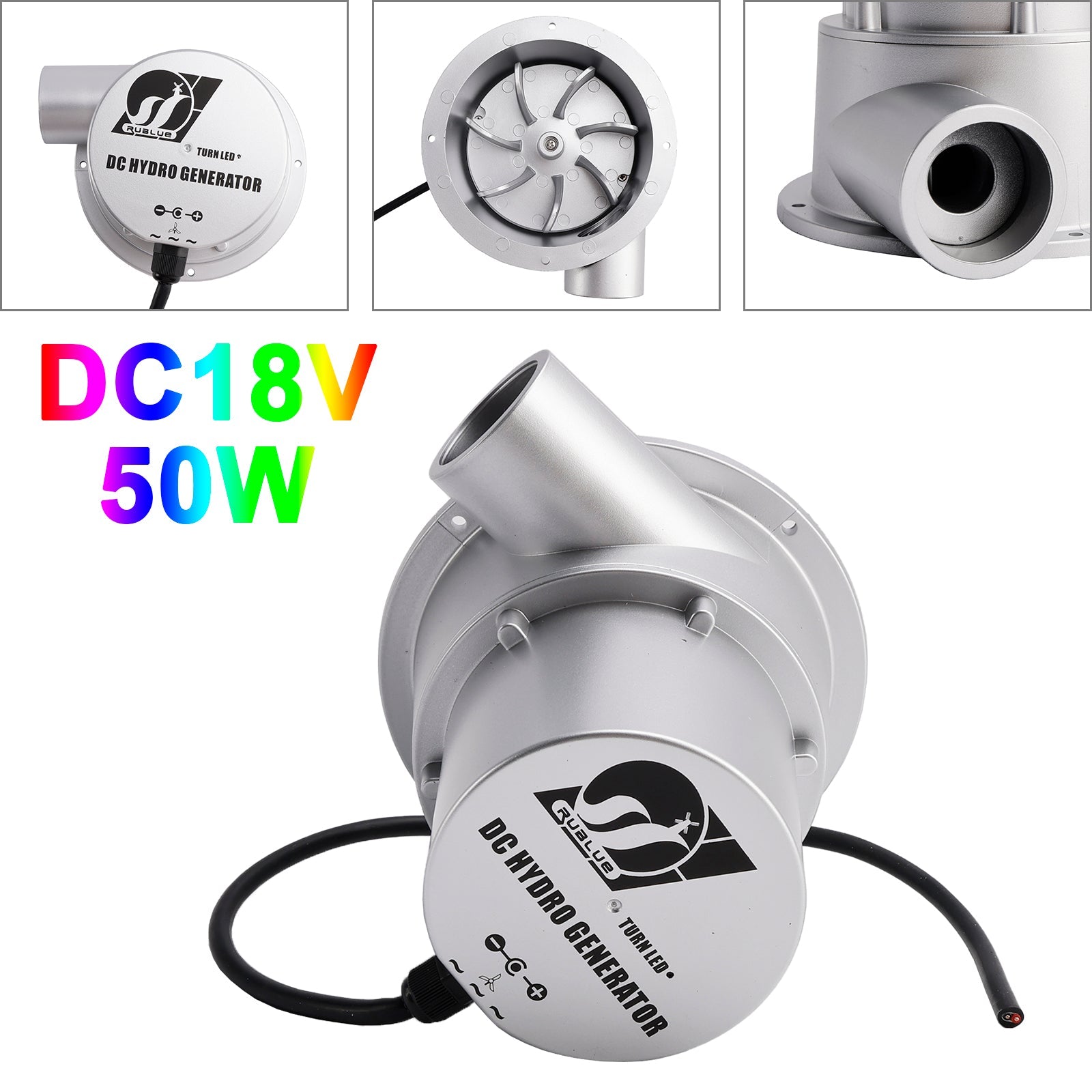 Water Flow Turbine Hydroelectric Generator DC18V/36V 36W/50W AC Power Generation