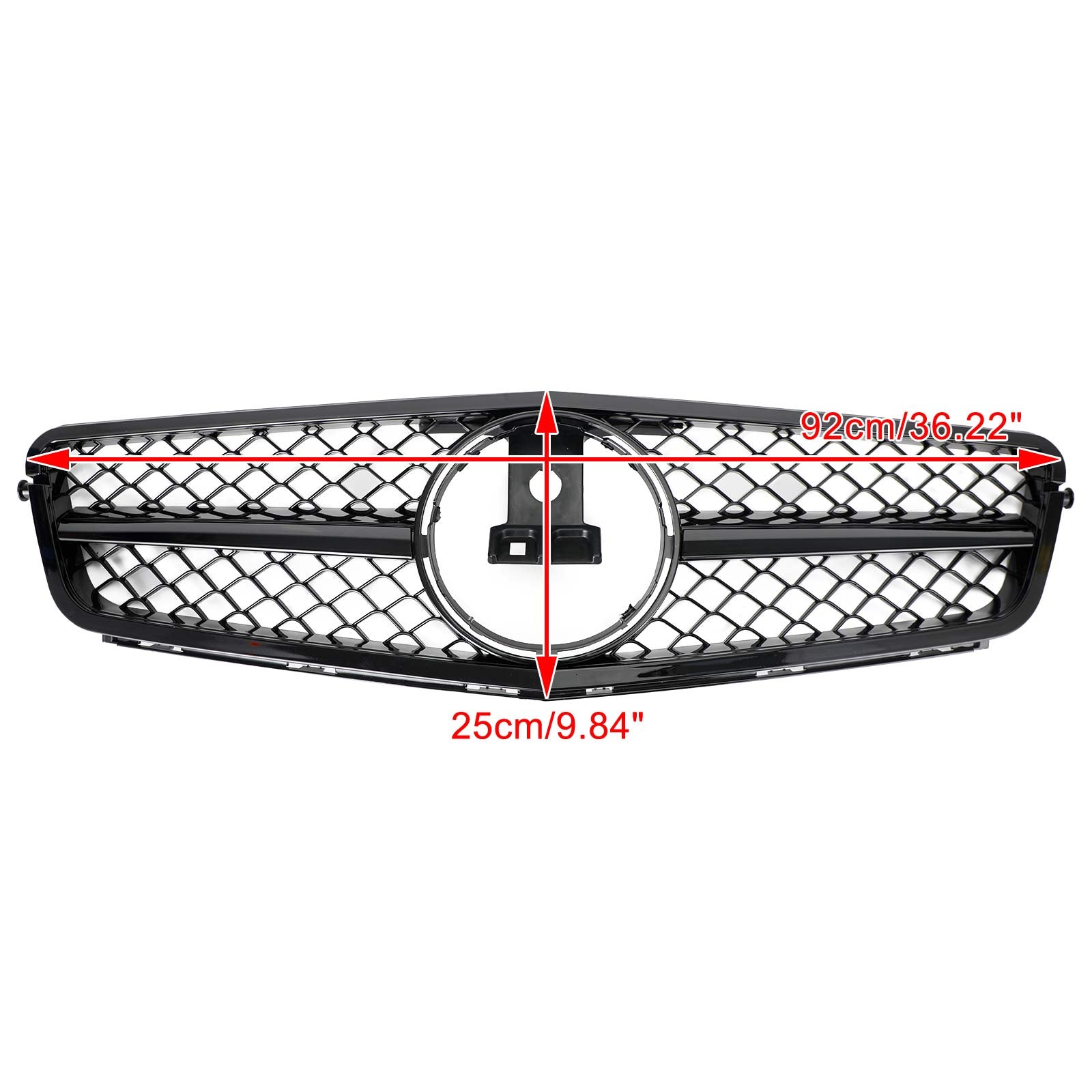 Rejilla de parachoques delantero AMG compatible con Clase C Benz W204 C300 C350 2008-2014 con LED