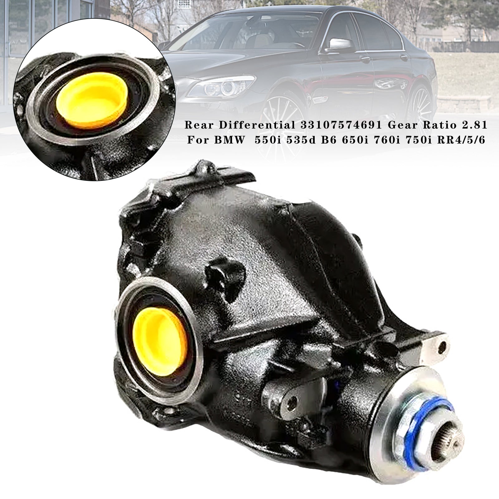 Rear Differential 33107574691 Gear Ratio 2.81 For BMW 550i 535d B6 650i 760i