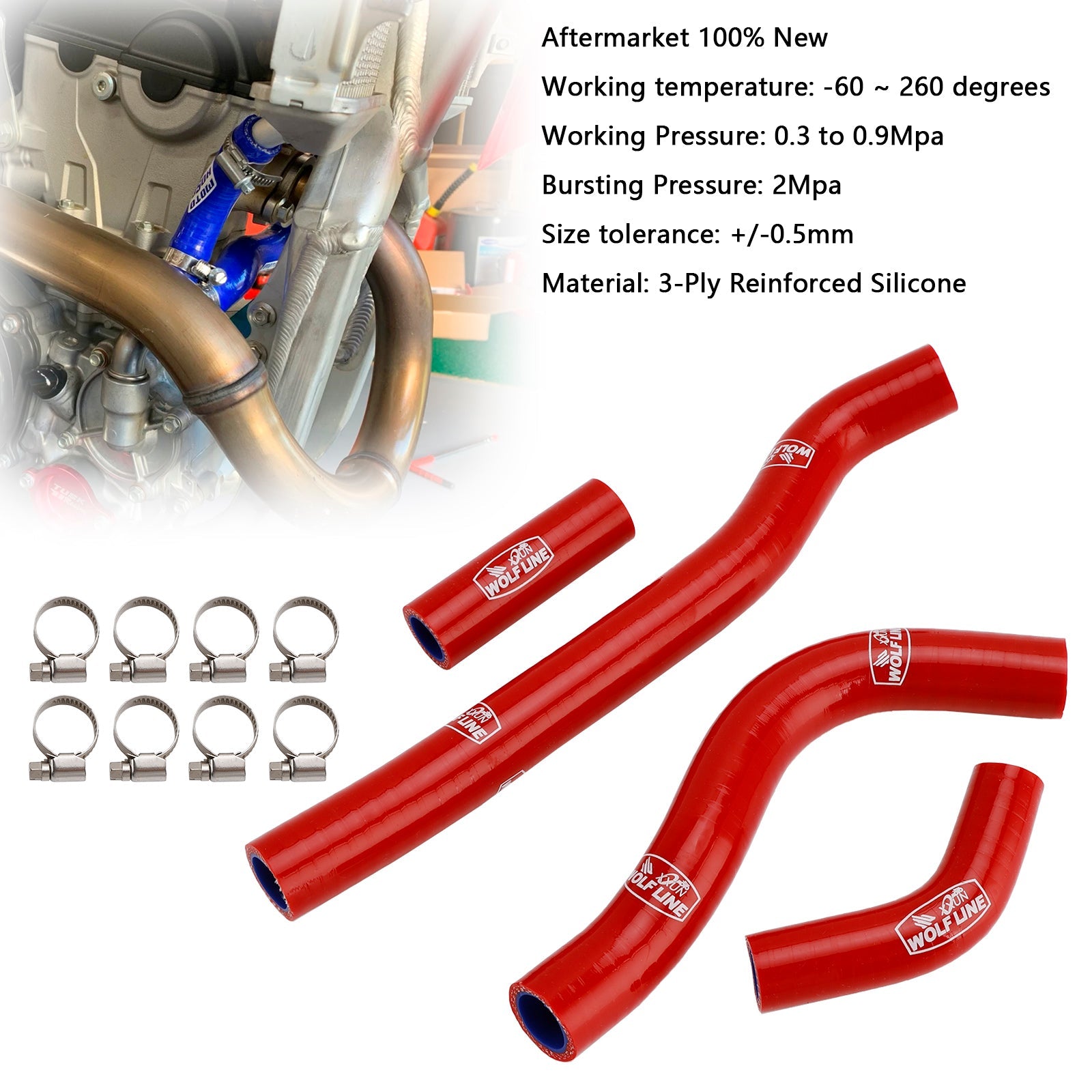 2022-2025 Honda CRF250R CRF250RX Silicone Radiator coolant Hose