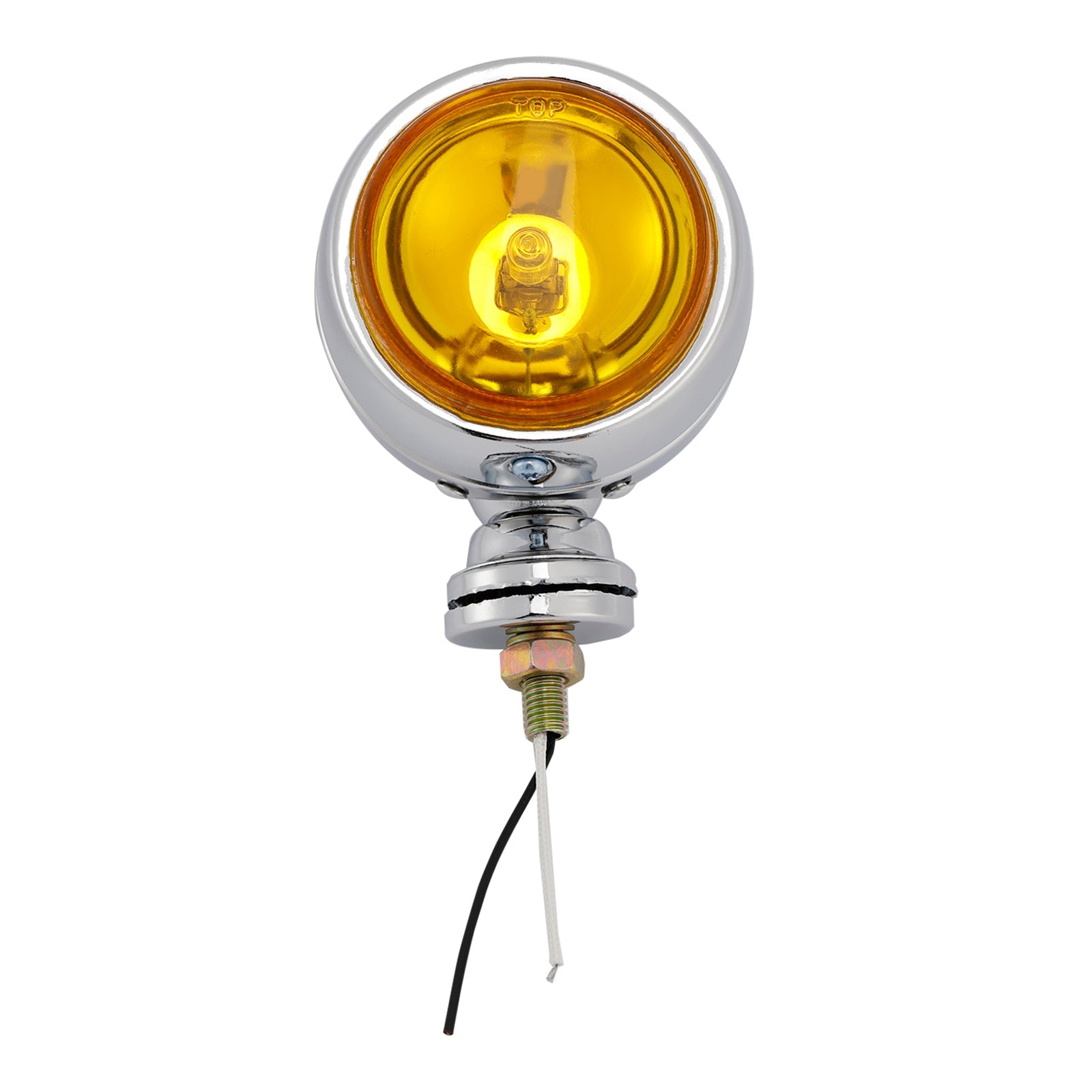 Motorcycle Beam Headlight Fog Lamp Custom Chrome #D20 For Racer Bobber Chopper