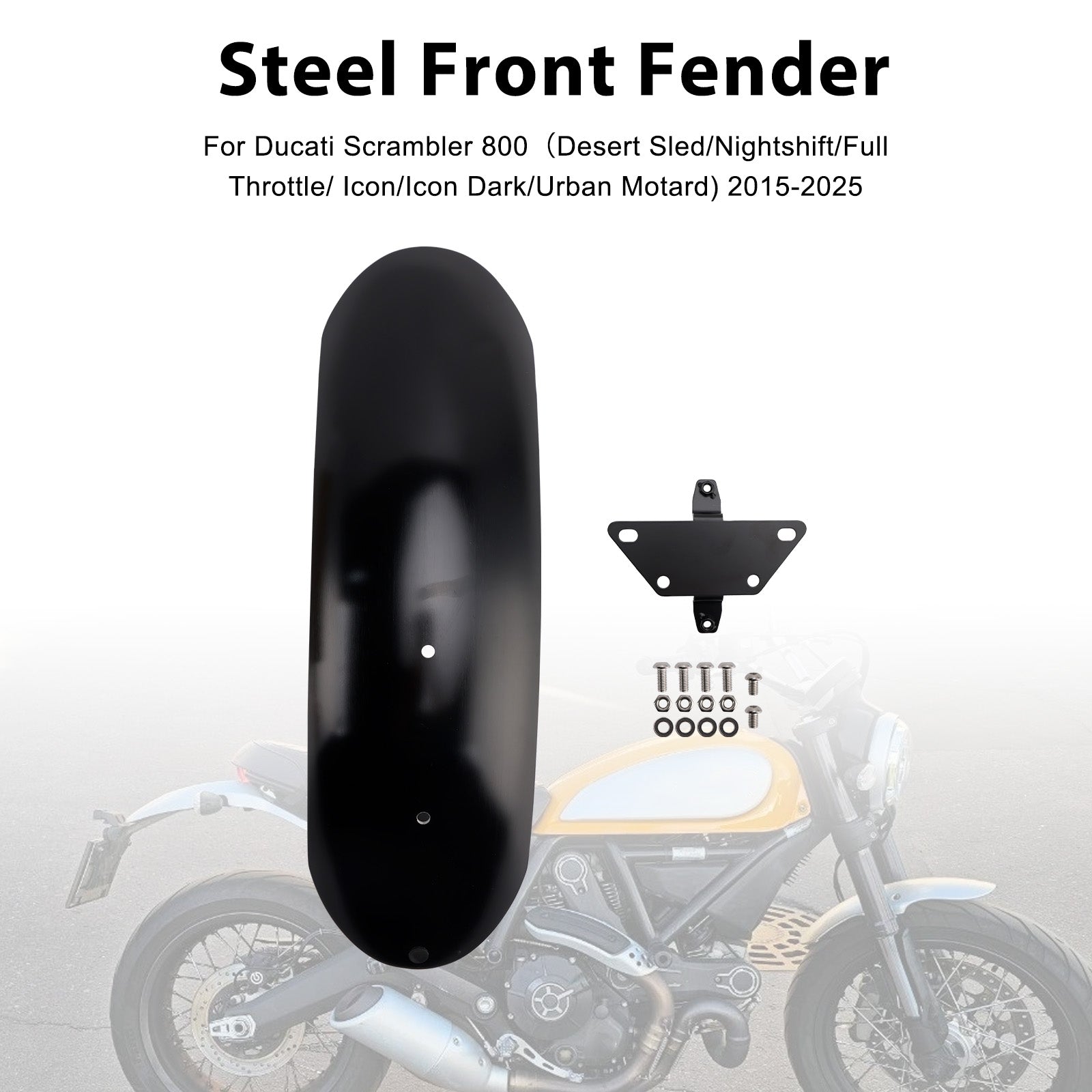 Steel Front Fender Mudguard For Ducati Scrambler 1100 800 2015-2025