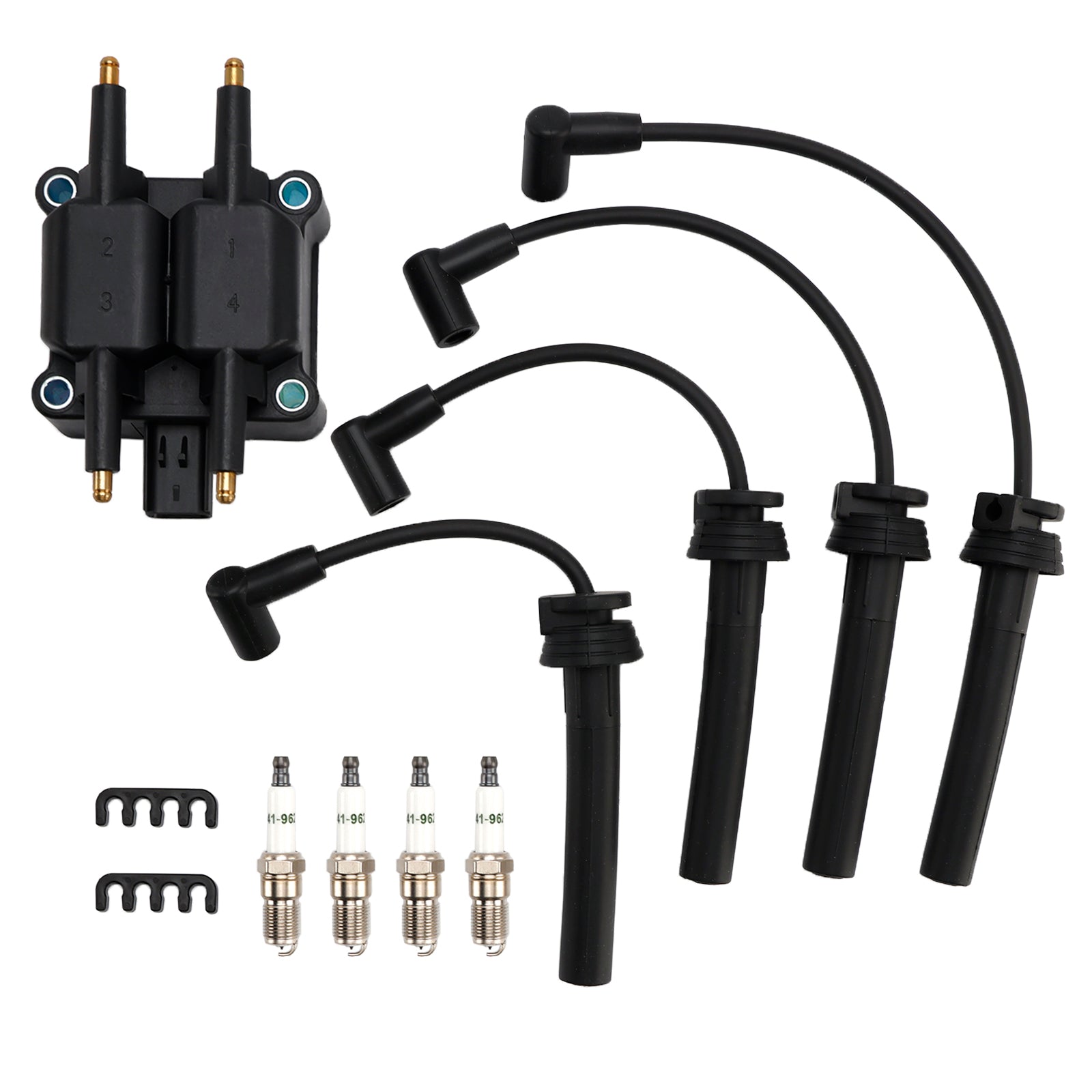 2003-2006 JEEP WRANGLER Ignition Coil Pack Spark Plug Wire Set UF189 UF403 UF410