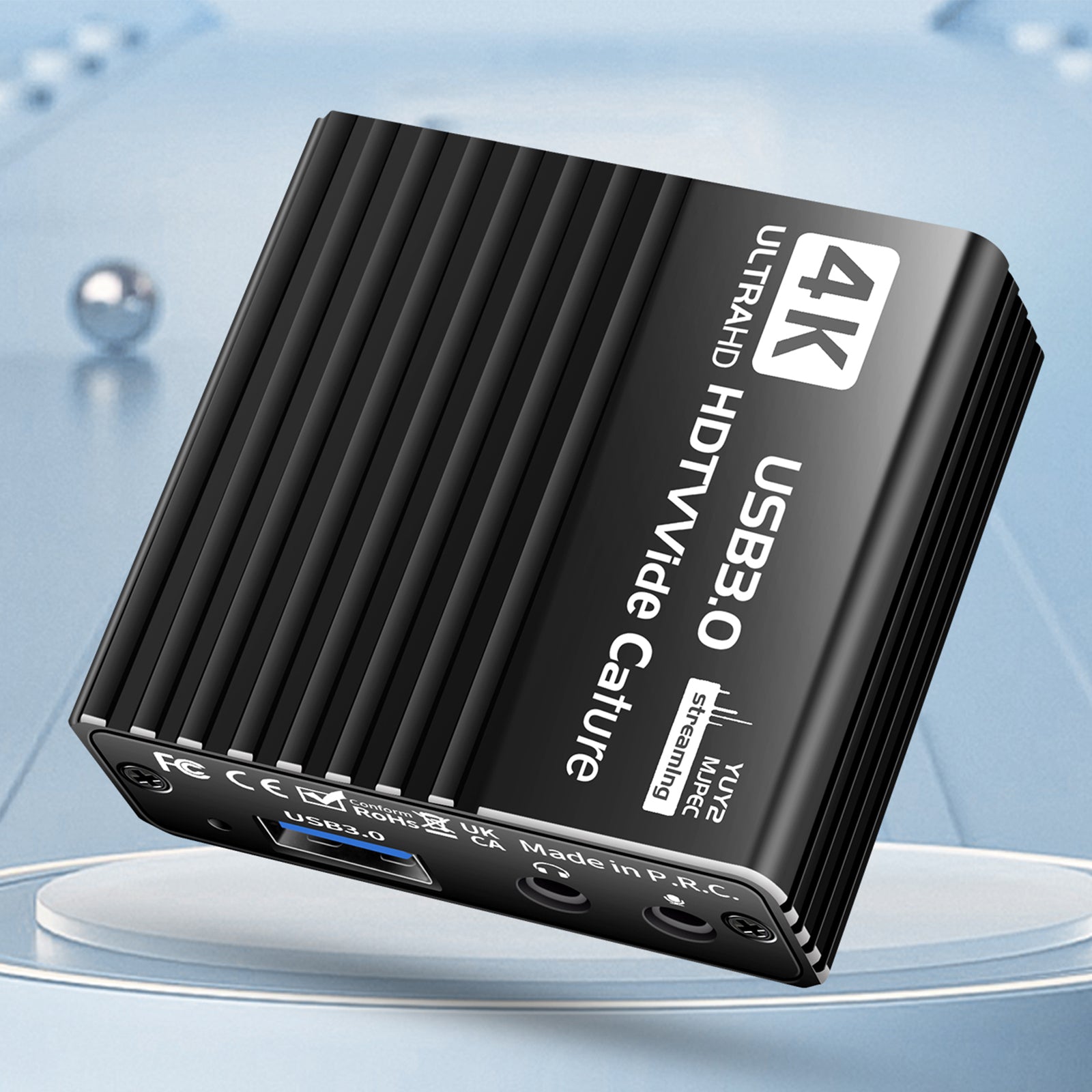 USB 3.0 Video Capture Card HDMI 4K Recording Box Game Live Broadcast Microphone