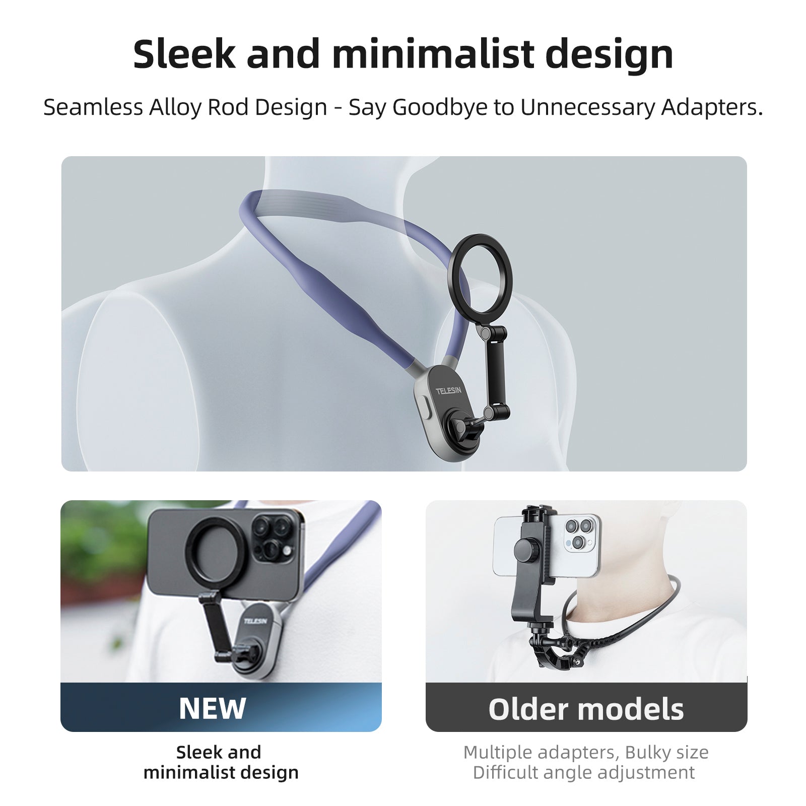 Magnetic Neck Halter Bracket Quick Release Shock Absorption For Mobile Phone