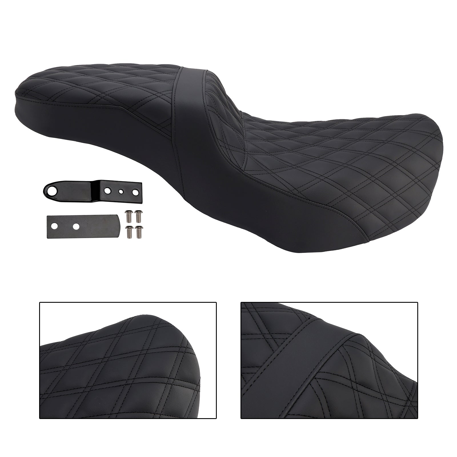 Rider Passenger Seat Front Rear Cushion Fit For Dyna Fxd 2006-2017 Fld Fat Boy