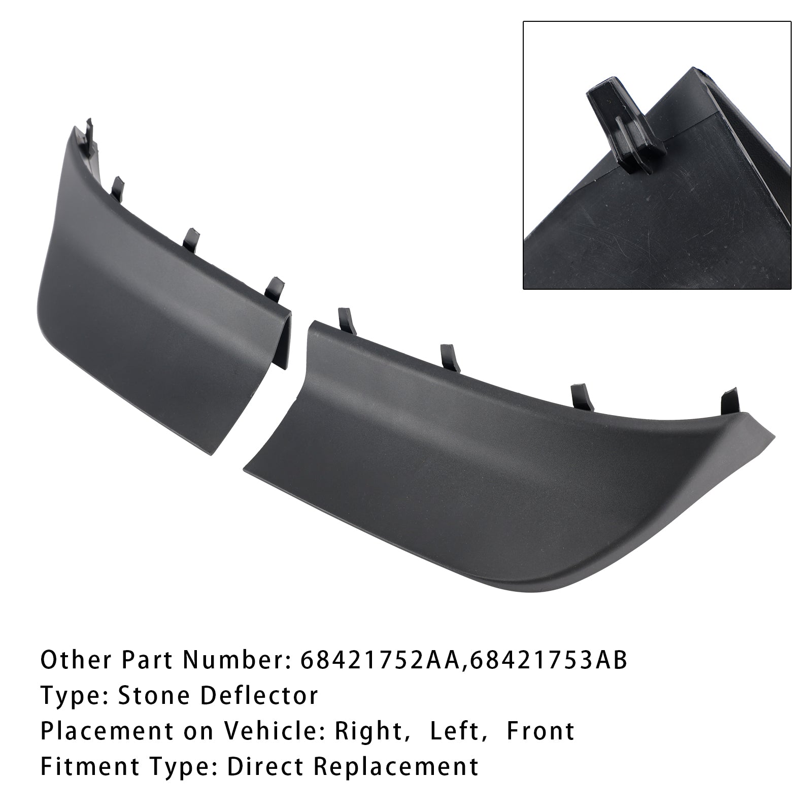 2021-2024 Jeep Grand Cherokee Front Left+ Right Fascia Spat 68421752AA 68421753A 68421753AB